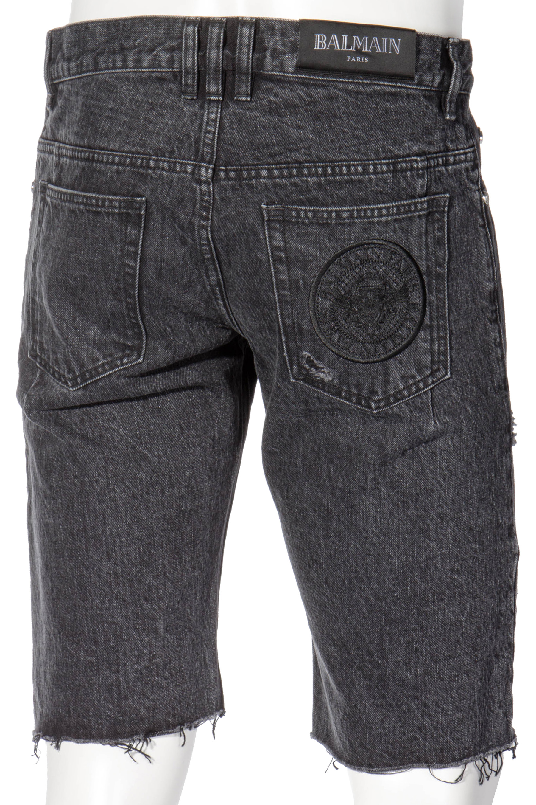 BALMAIN Distressed Denim Shorts