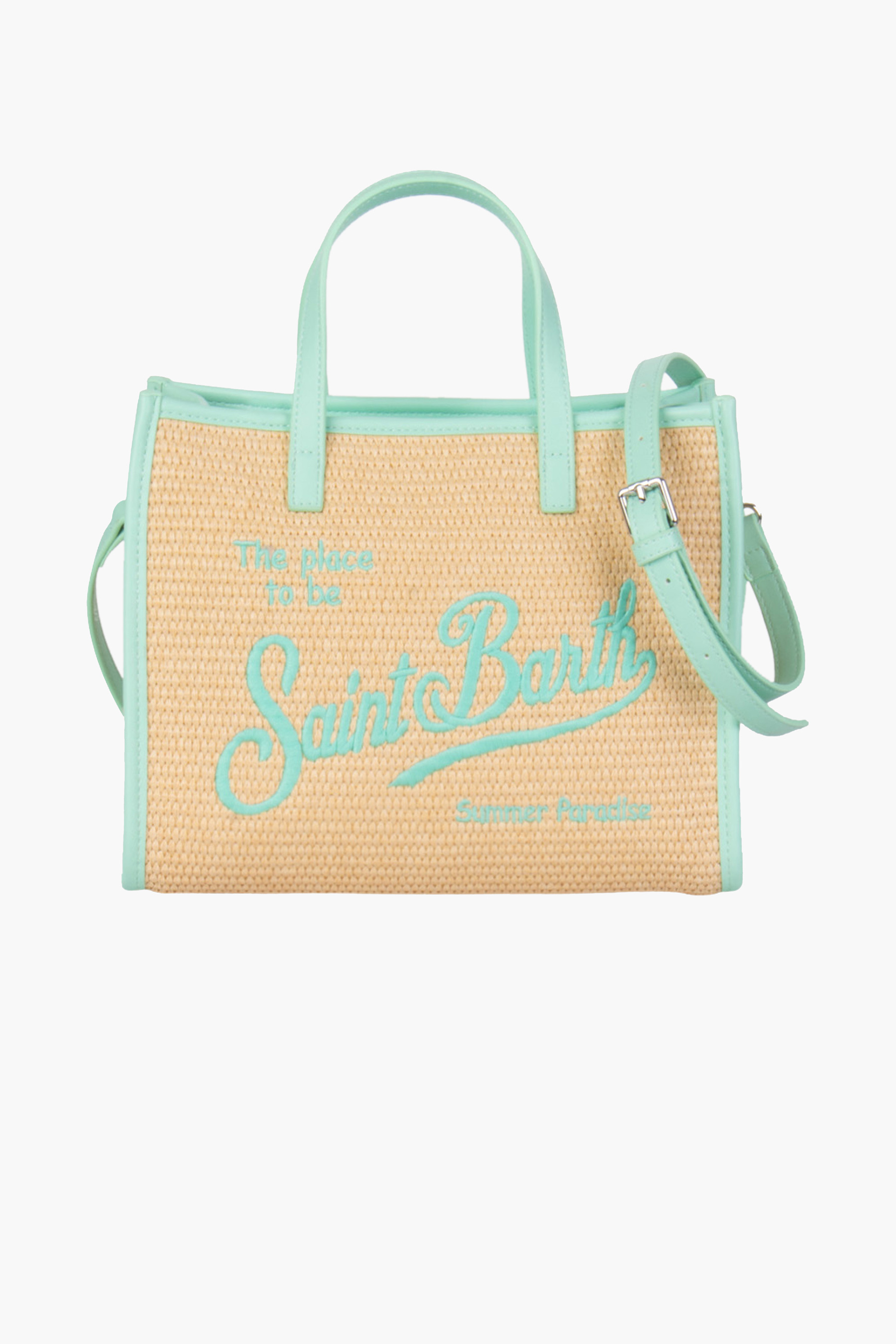 MC 2 SAINT BARTH Embroidered Vivian Mid Straw Bag