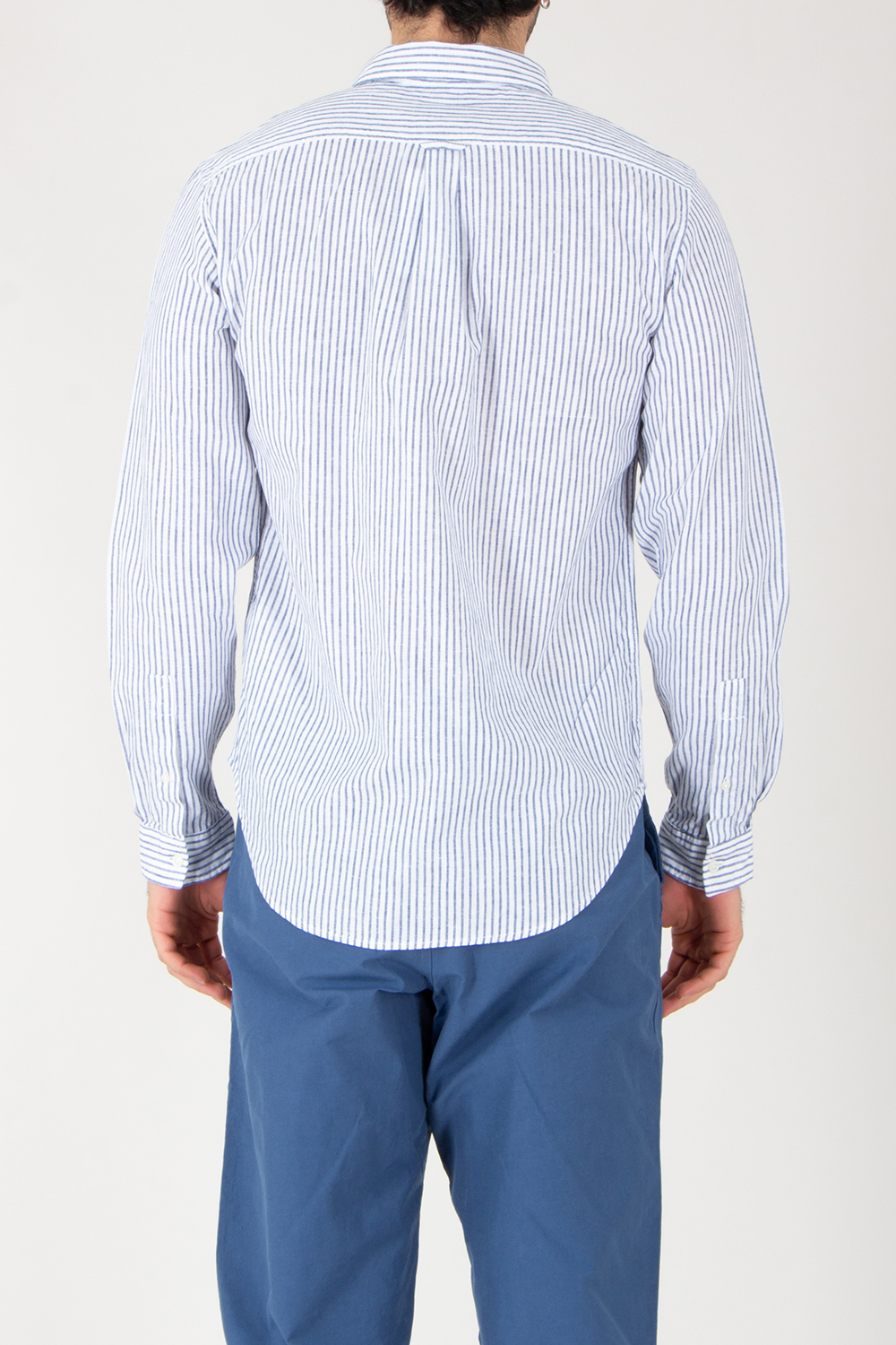 WOOLRICH Regular Fit Striped Linen-Cotton Blend Shirt