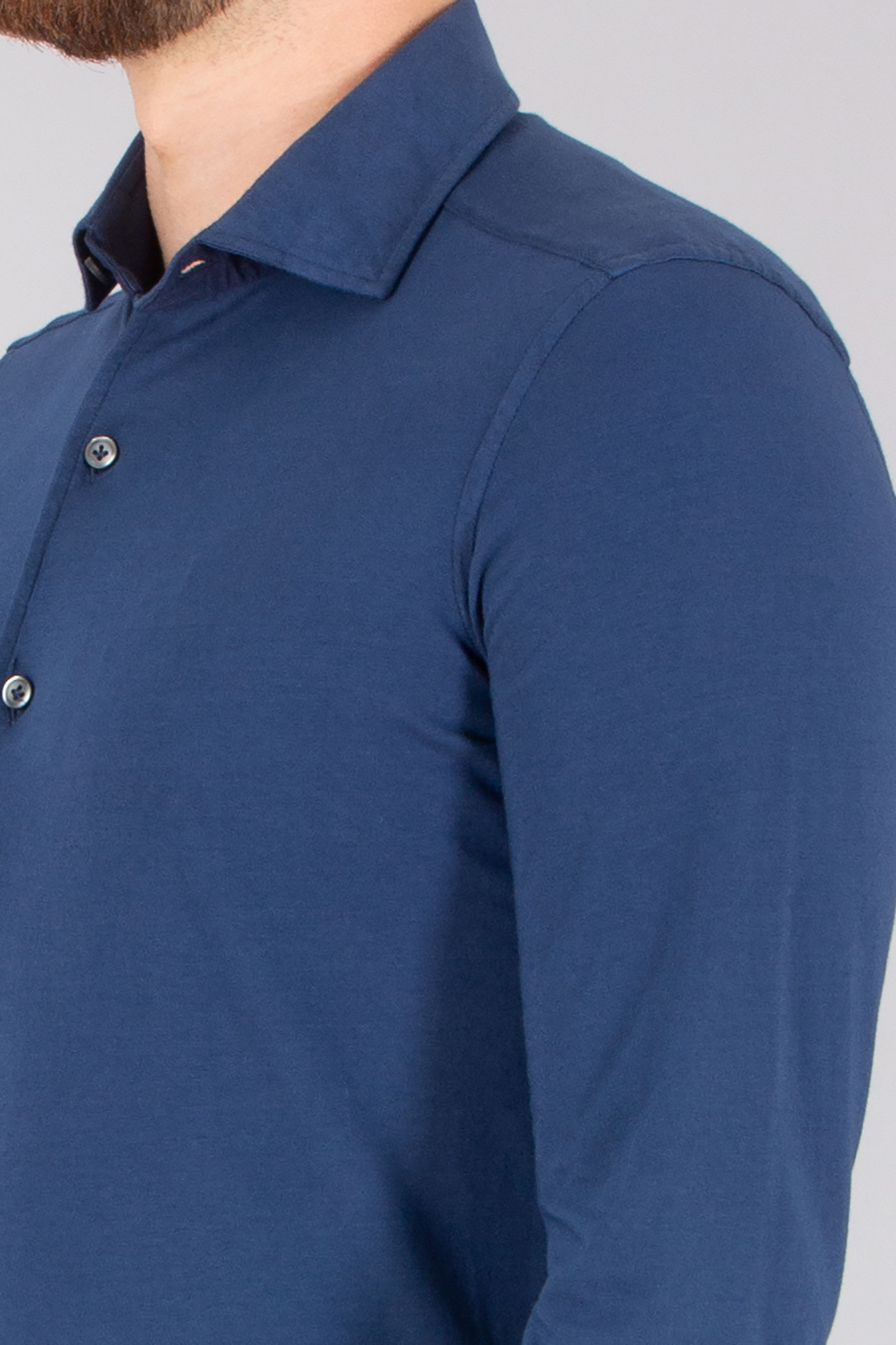 SONRISA Slim Fit Stretch Cotton Jersey Shirt Langarm, Hemd, Ärmel, Mann, Person