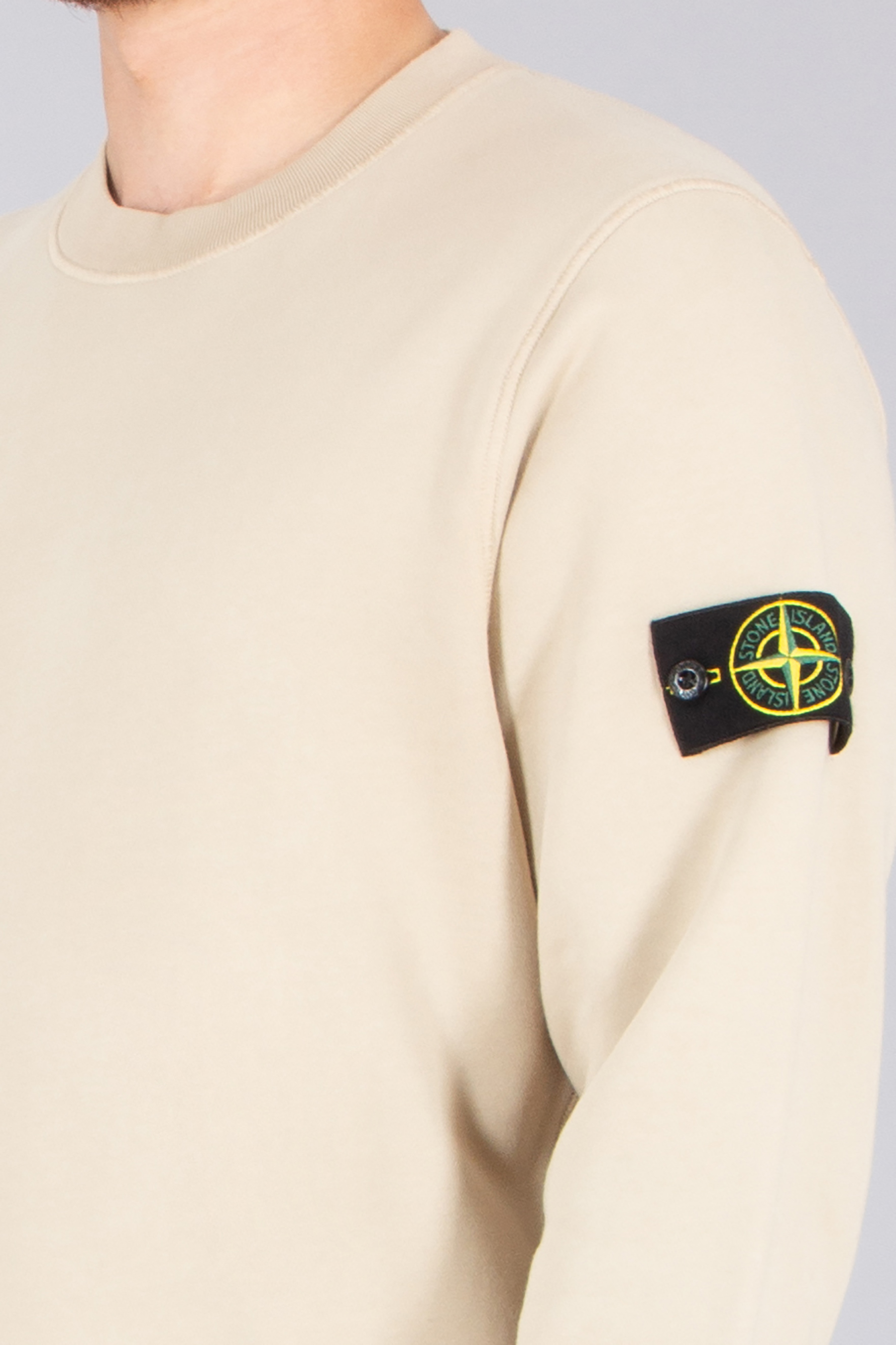 STONE ISLAND Regular Fit Organic Cotton Fleece Sweatshirt Langarm, Ärmel, Erwachsener, Mann, Person