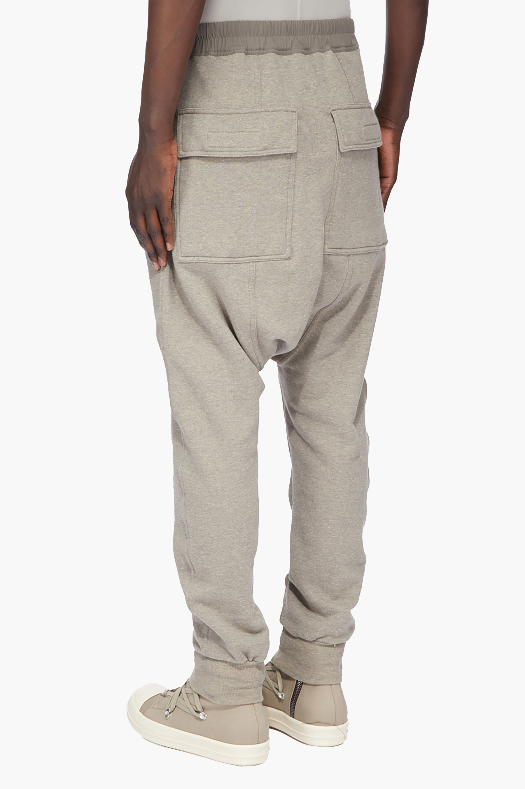 RICK OWENS DRKSHDW Relaxed Fit Organic Cotton Blend Felpa Jersey Prisoner Drawstring Sweatpants Hosen, Leinen, Erwachsener, Mann, Person