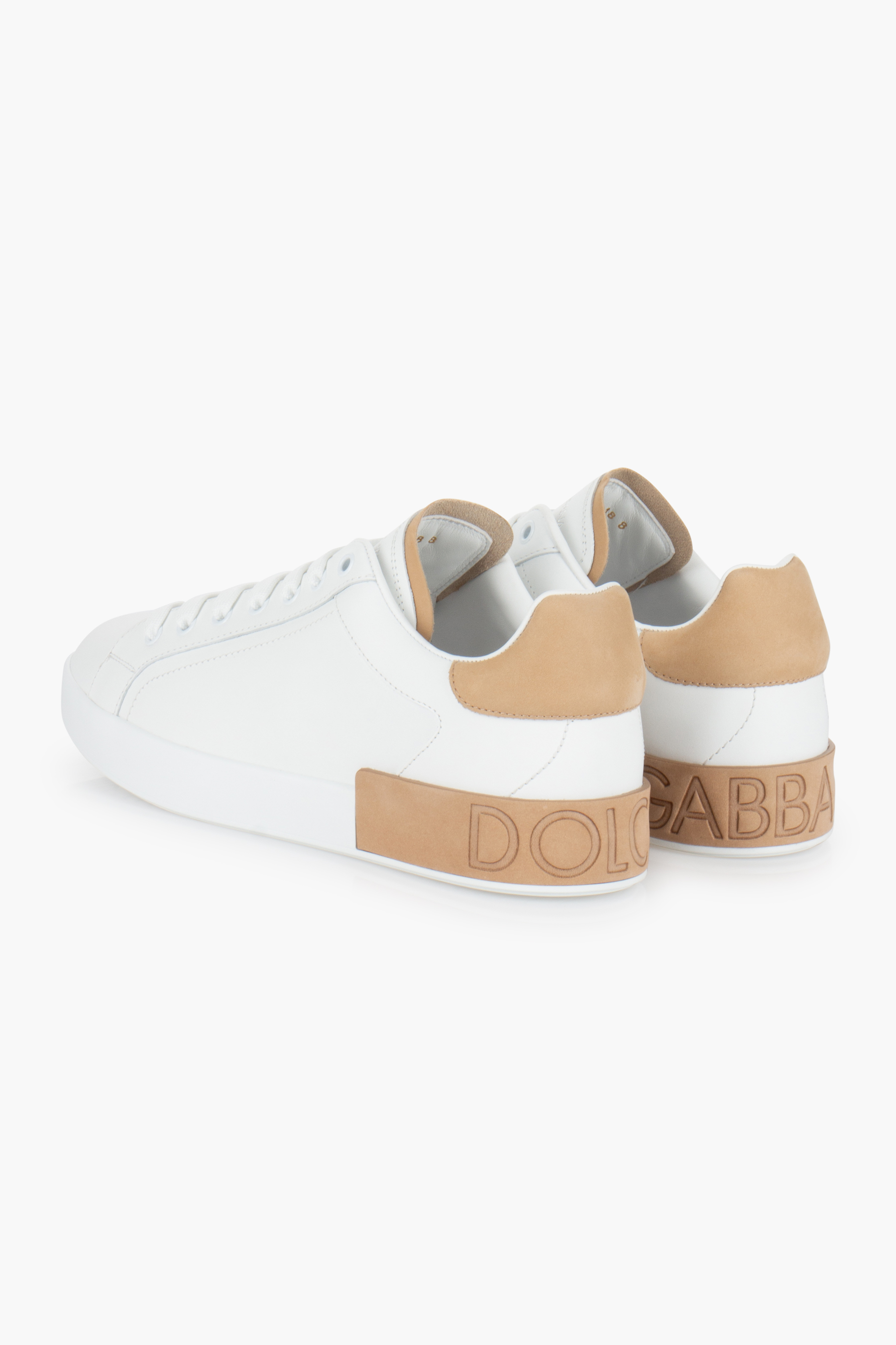 DOLCE & GABBANA Leather Sneakers Portofino Bekleidung, Schuhwerk, Schuh, Sneaker