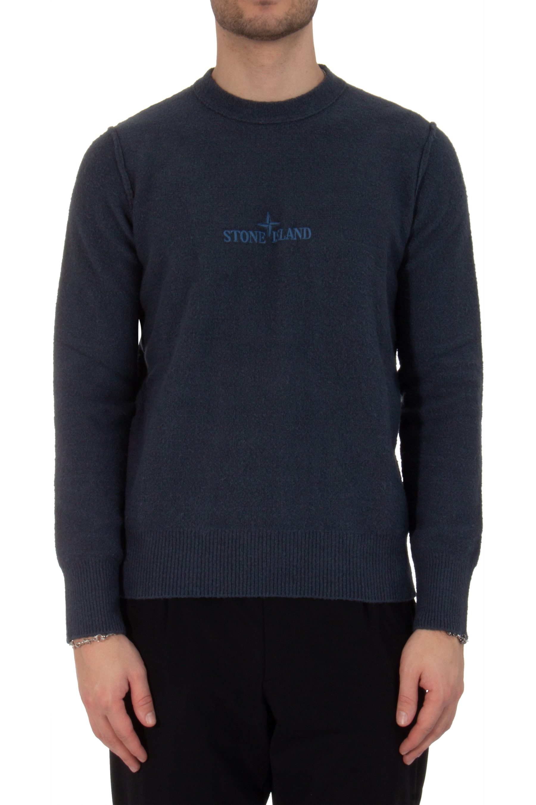 STONE ISLAND Embroidered Cotton Nylon Stretch Knit Sweater STONE ISLAND Embroidered Cotton Nylon Stretch Knit Sweater