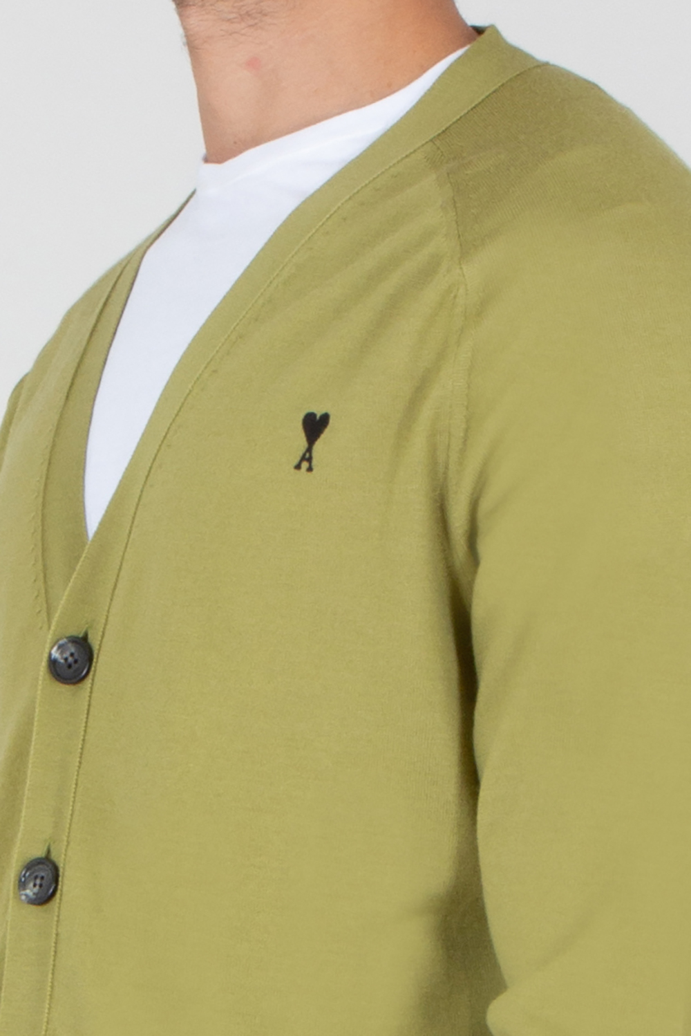 AMI PARIS Regular Fit Ami De Coeur Extra Fine Wool Cardigan