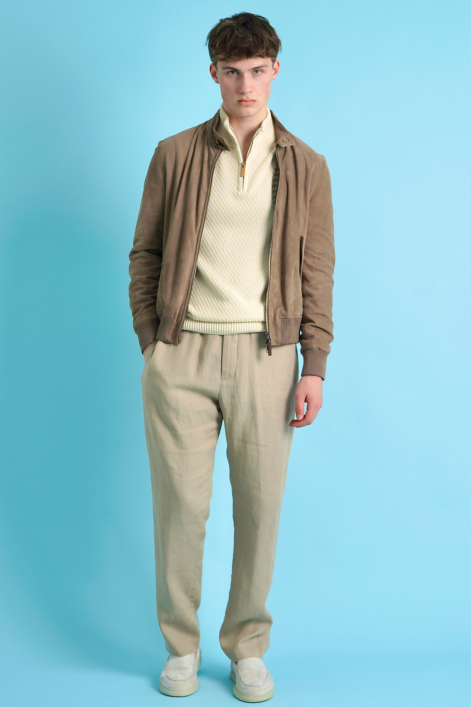 CANALI Regular Fit Linen Pants