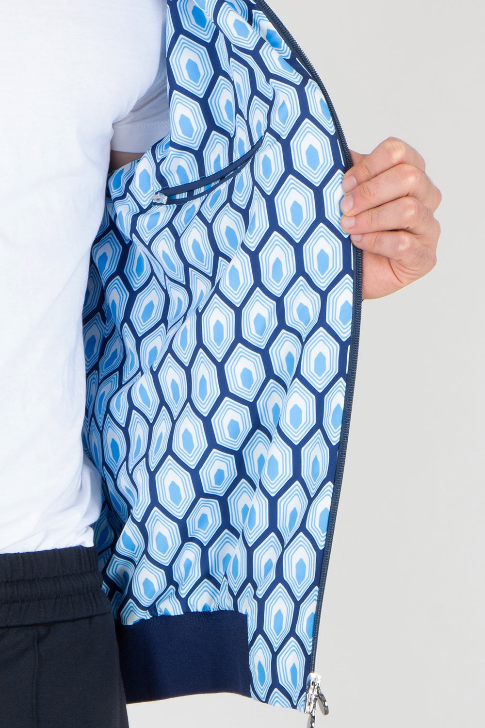 KITON Regular Fit Printed Technical Fabric Bomber Jacket