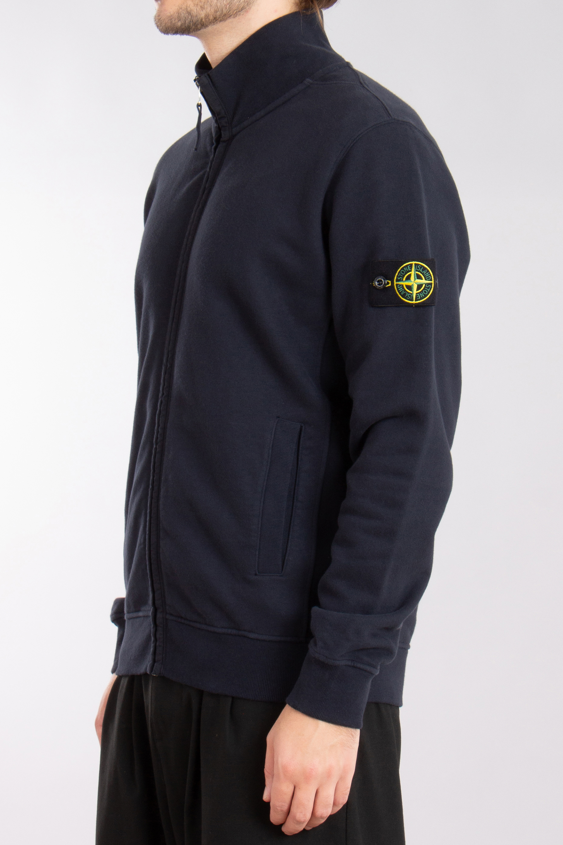 STONE ISLAND Organic Cotton Fleece Full Zip Sweatshirt STONE ISLAND Organic Cotton Fleece Full Zip Sweatshirt