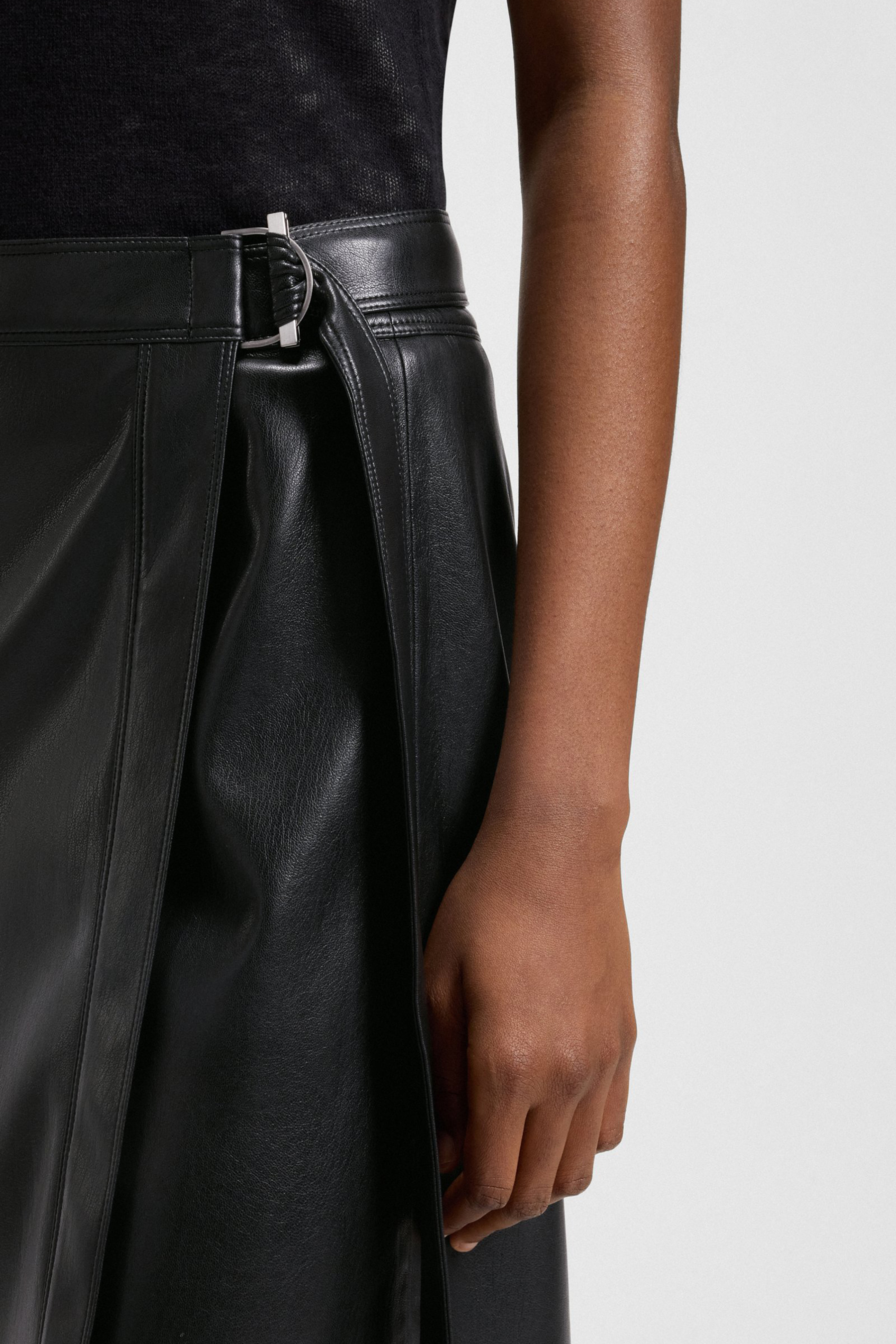 BOSS Regular Fit Faux Leather Wrap Skirt Vinny Rock, Erwachsener, Weiblich, Person, Frau