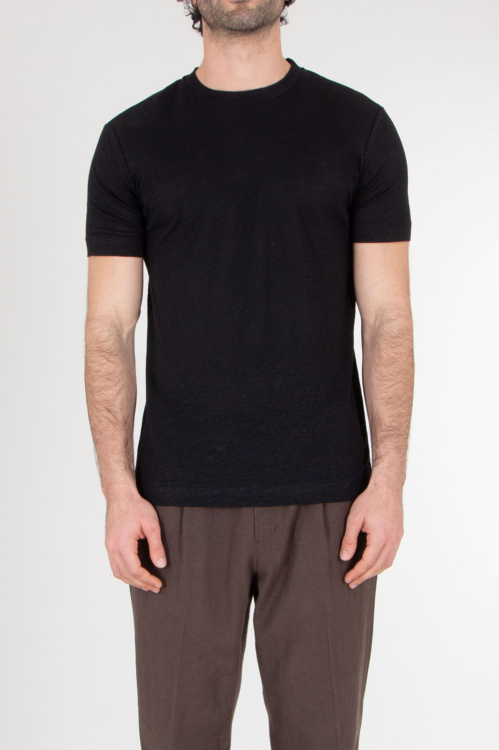 AURÉLIEN Slim Fit Linen Jersey T Shirt 