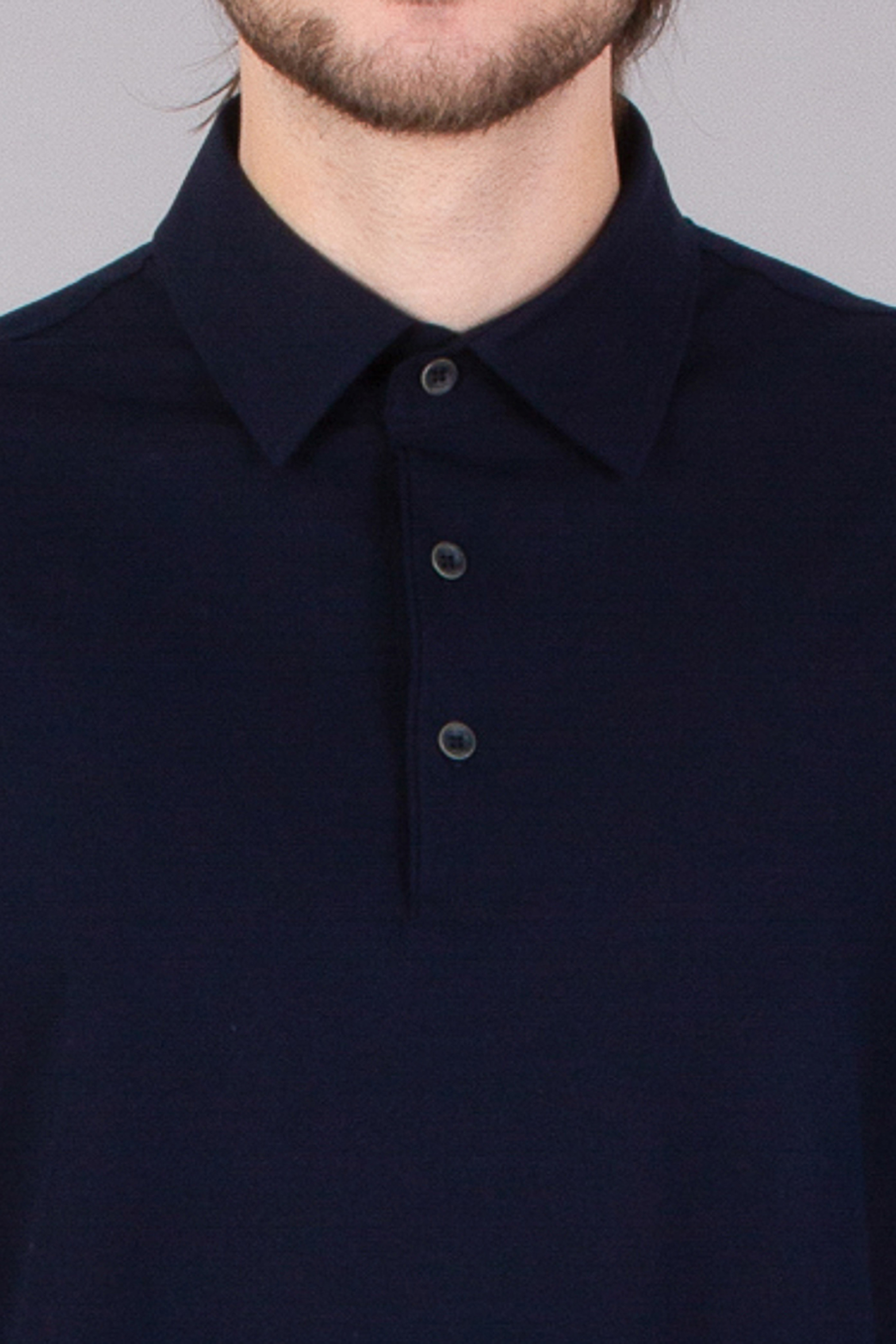 HERNO Regular Fit Voile Crêpe Jersey Polo Shirt HERNO Regular Fit Voile Crêpe Jersey Polo Shirt