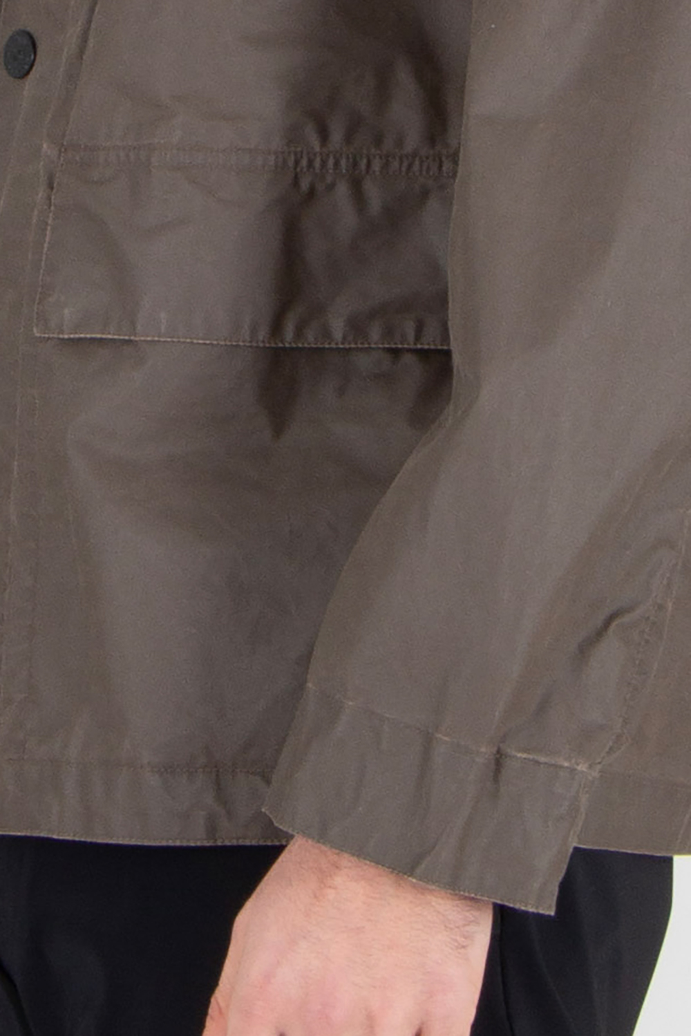 STONE ISLAND Regular Fit Waxed Pigment Cotton Blend Tela Field Jacket