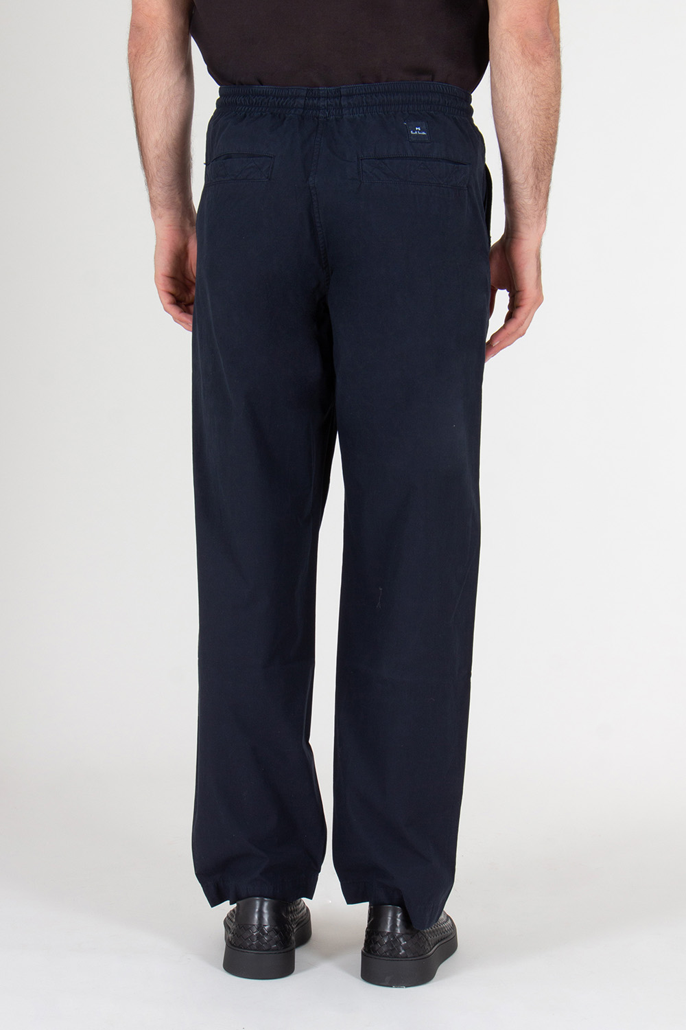 PAUL SMITH Regular Fit Organic Cotton Drawcord Trousers