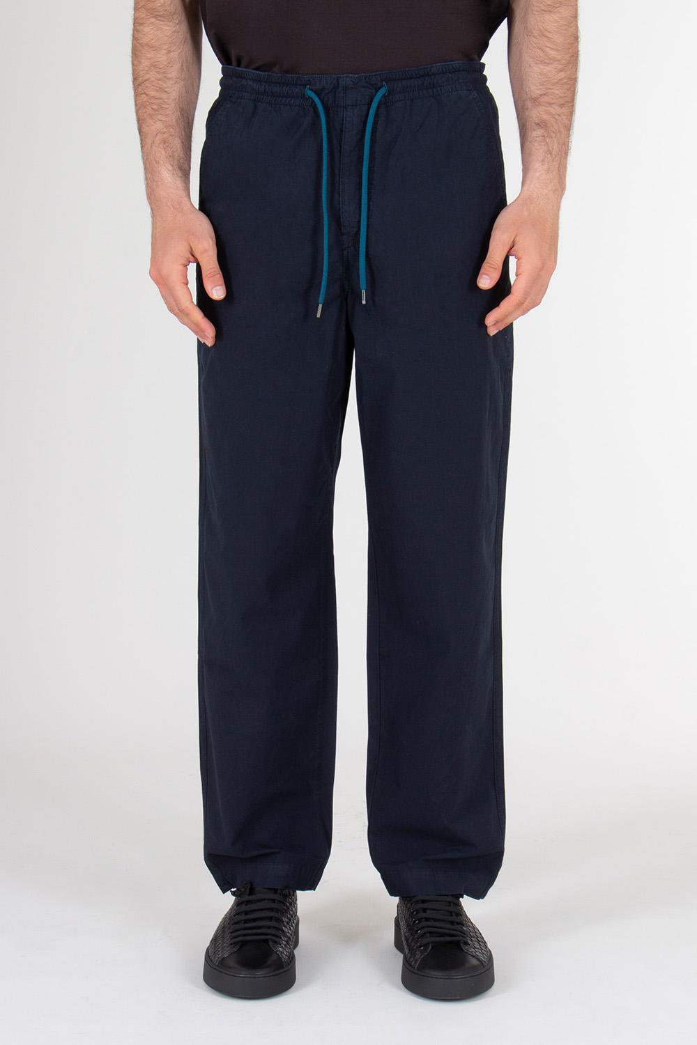 PAUL SMITH Regular Fit Organic Cotton Drawcord Trousers