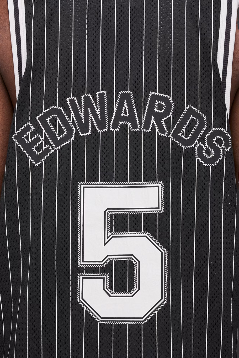 Y-3 Loose Fit Pinstripe Mesh Anthony Edwards Basketball Jersey