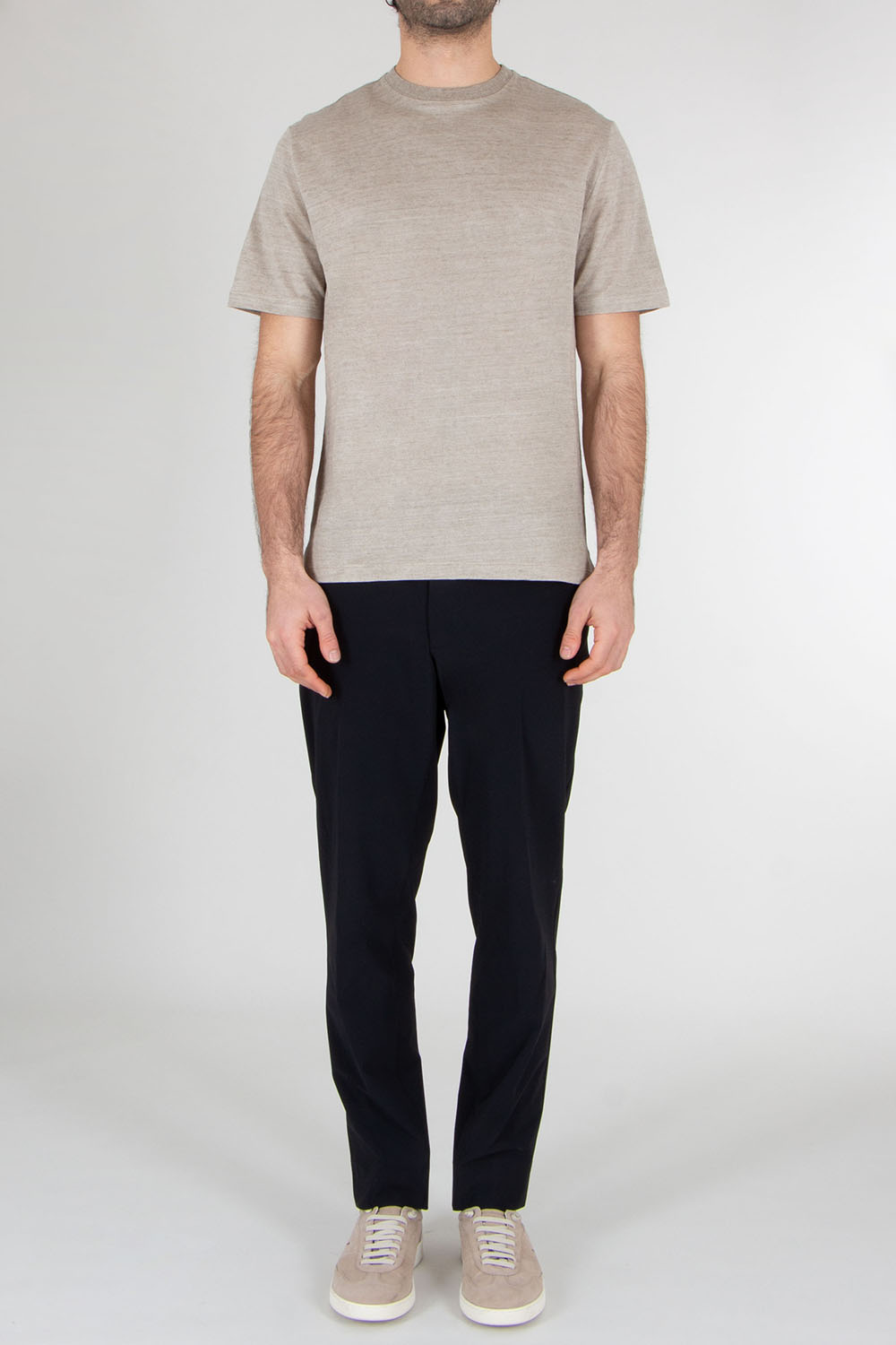 AGNONA Regular Fit Embroidered Linen Jersey T-Shirt