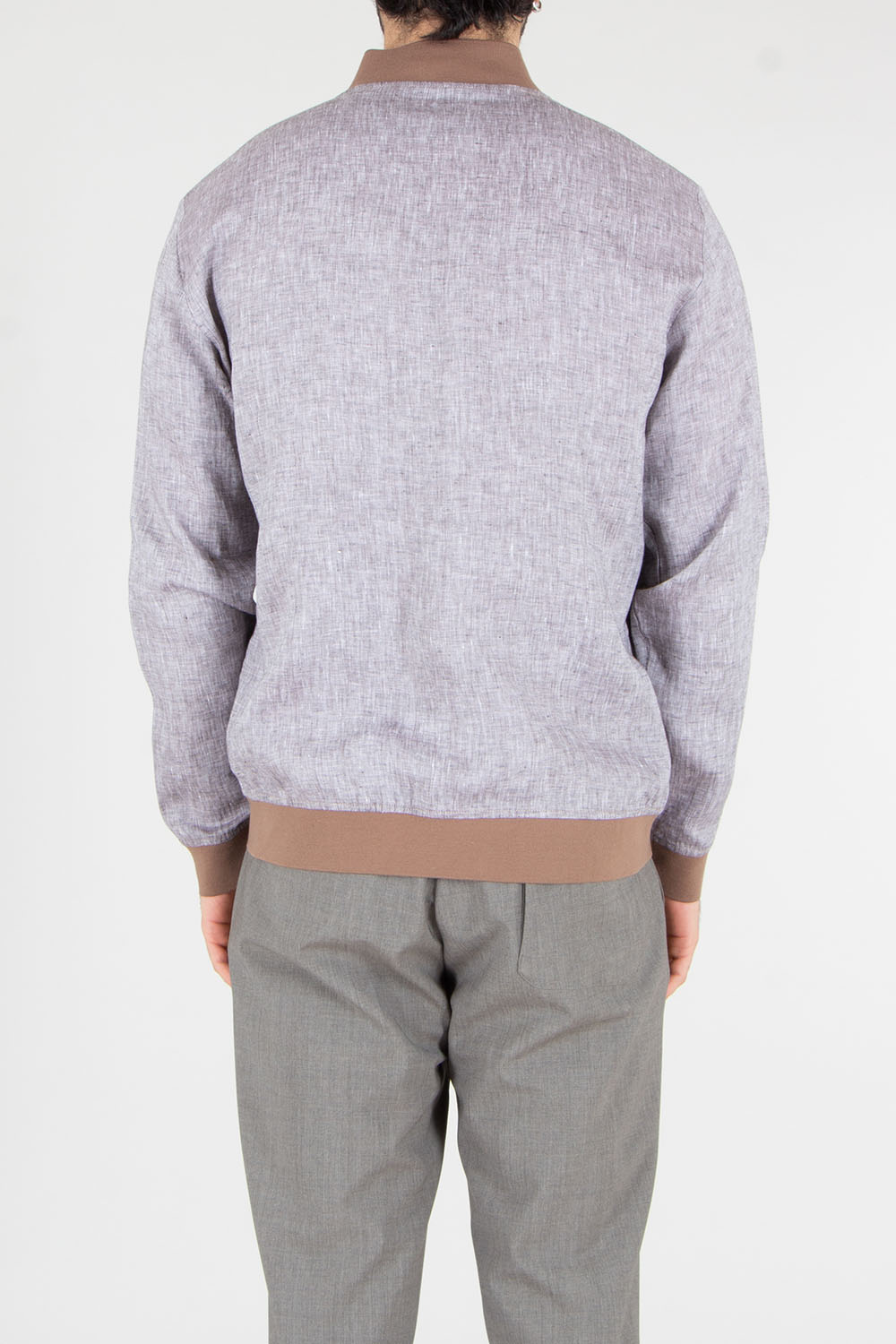 KITON Regular Fit Linen Bomber Jacket