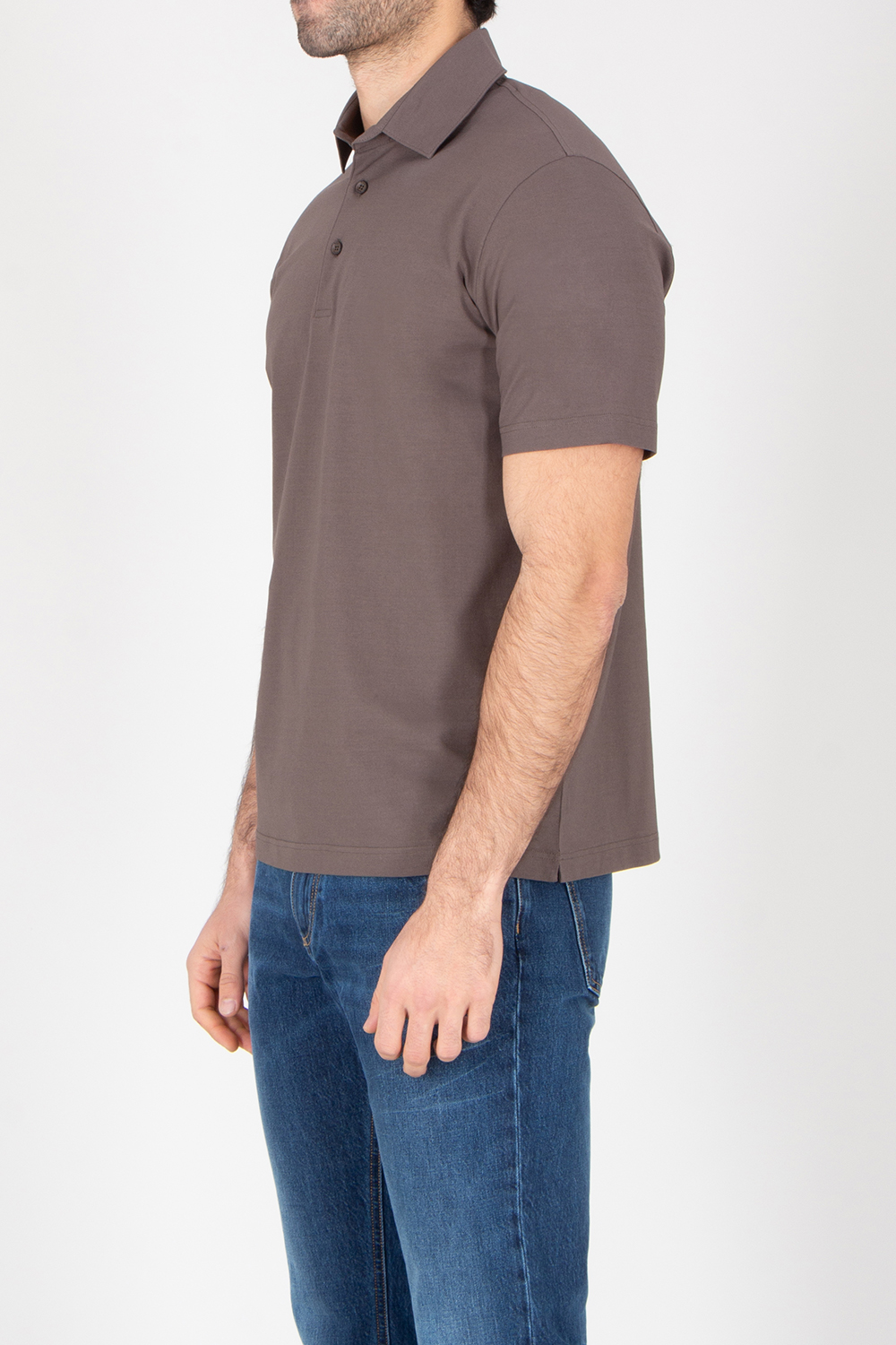 HERNO Regular Fit Voile Crêpe Jersey Polo Shirt