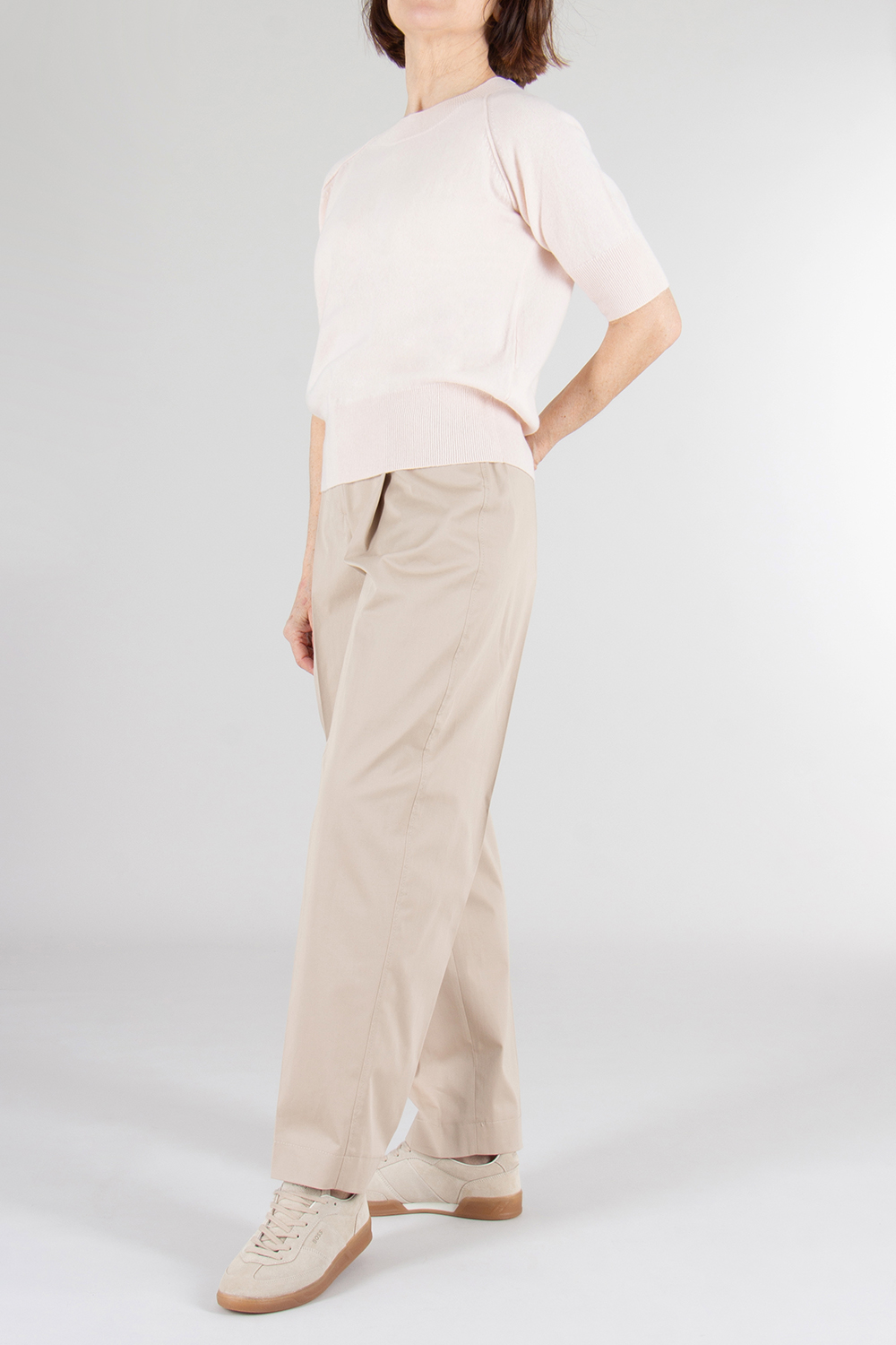 BOSS Relaxed Fit Short Sleeve Cashmere Sweater 