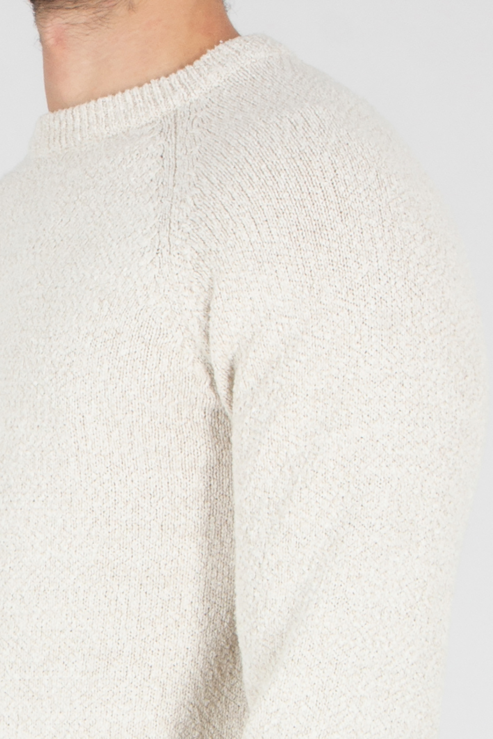 AGNONA Regular Fit Structured Silk-Linen Blend Crew Neck Sweater