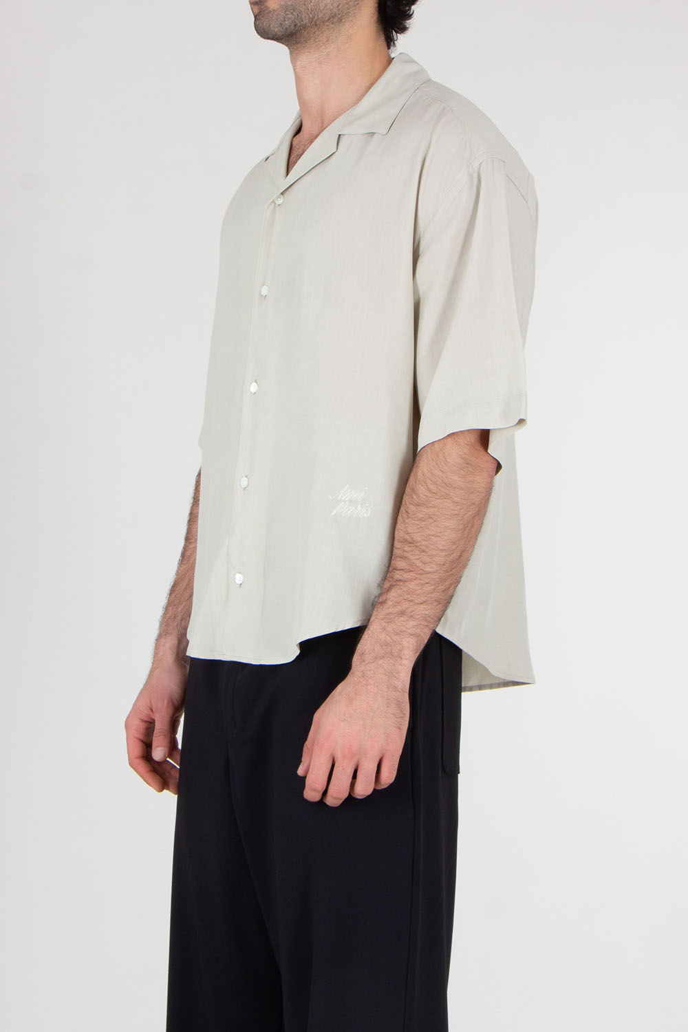 AMI PARIS Boxy Fit Short Sleeve Viscose Shirt 