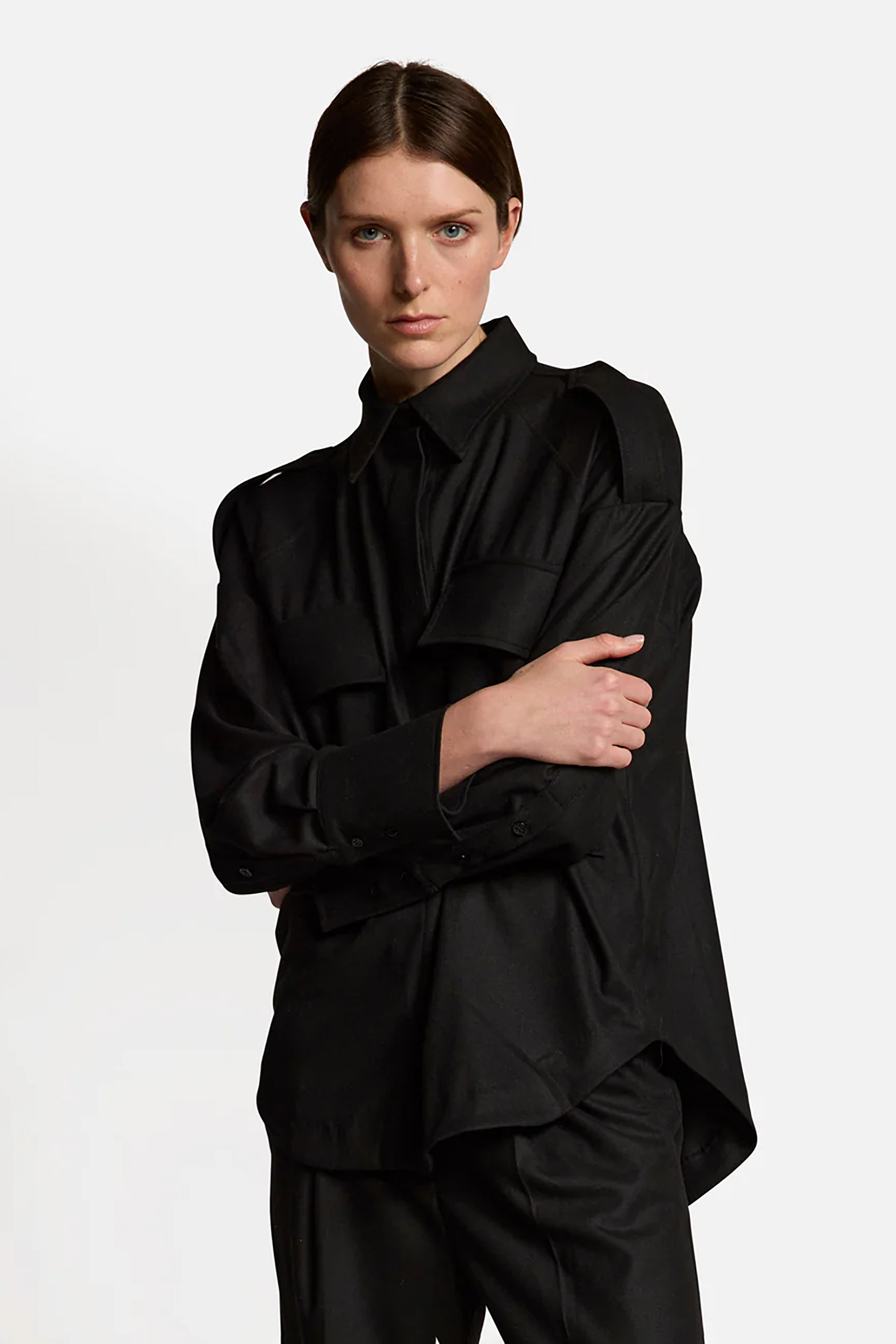IHEART Oversized Fit Stretch Flannel Overshirt Nadjana Mantel, Formelle Kleidung, Erwachsener, Mann, Person