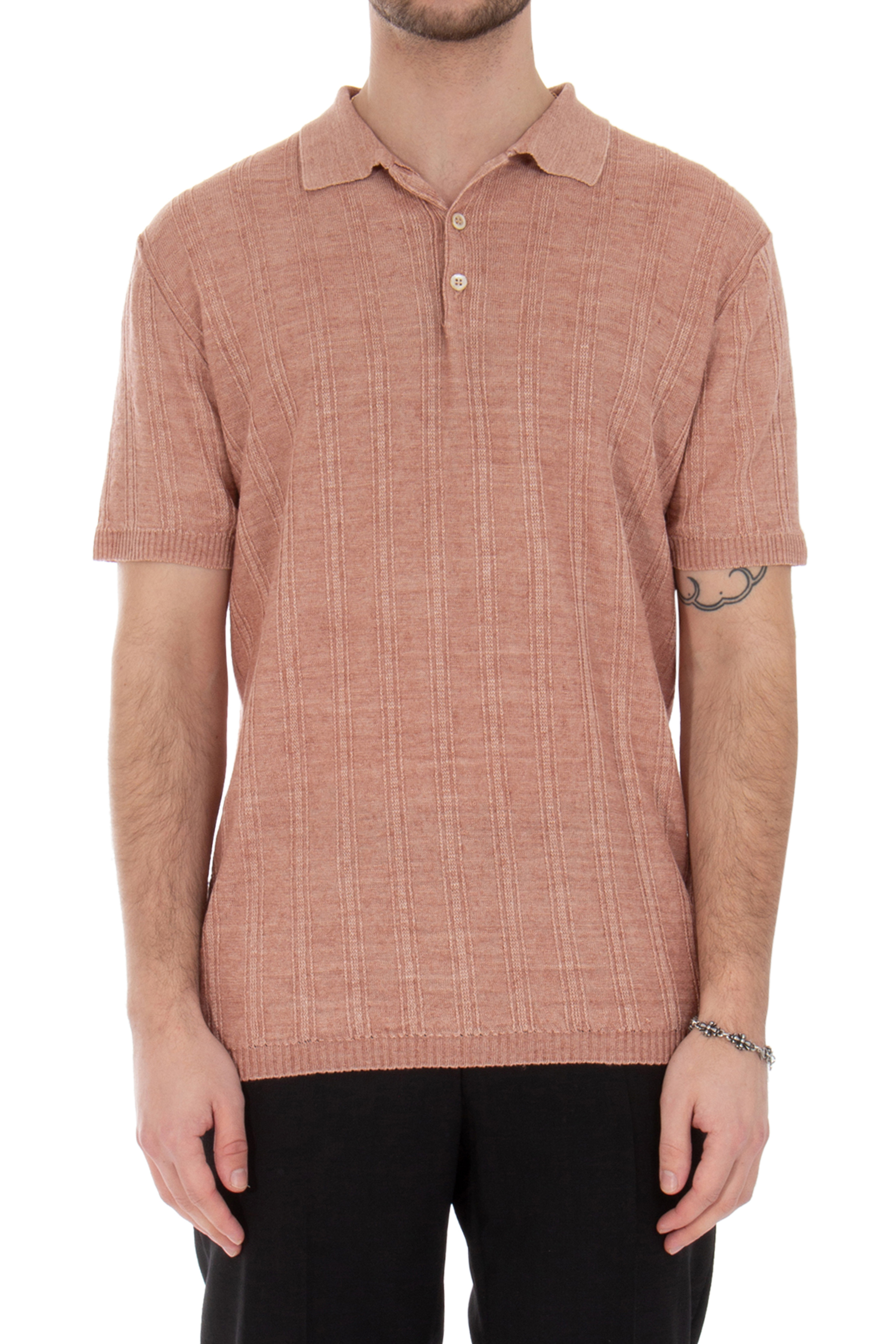ASPESI Striped Linen Knit Polo ASPESI Striped Linen Knit Polo