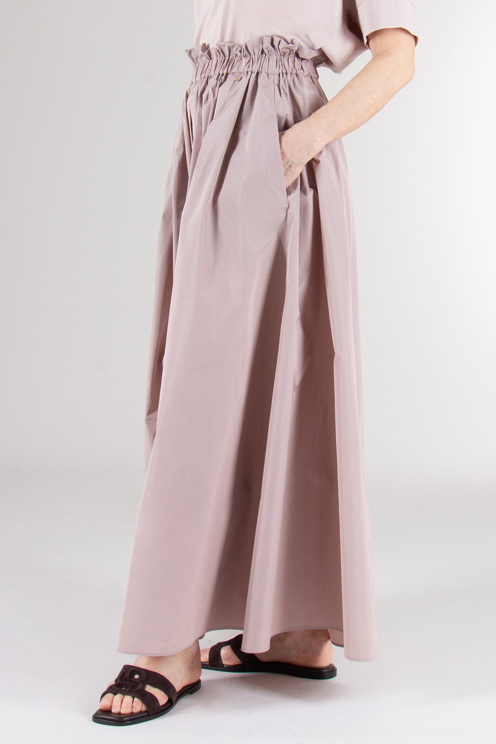 HERNO Long Gathered Pleated Skirt
