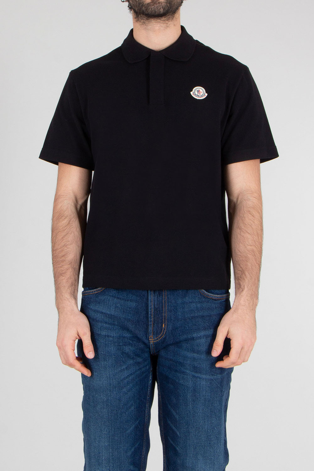 MONCLER Loose Fit Cotton Piqué Polo Shirt