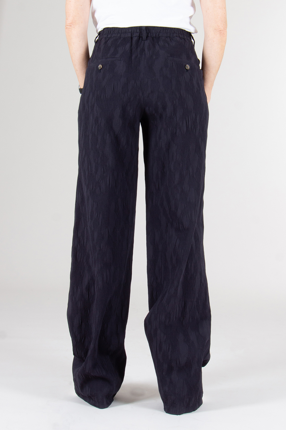 PAUL SMITH Seersucker Wide Leg Trousers 