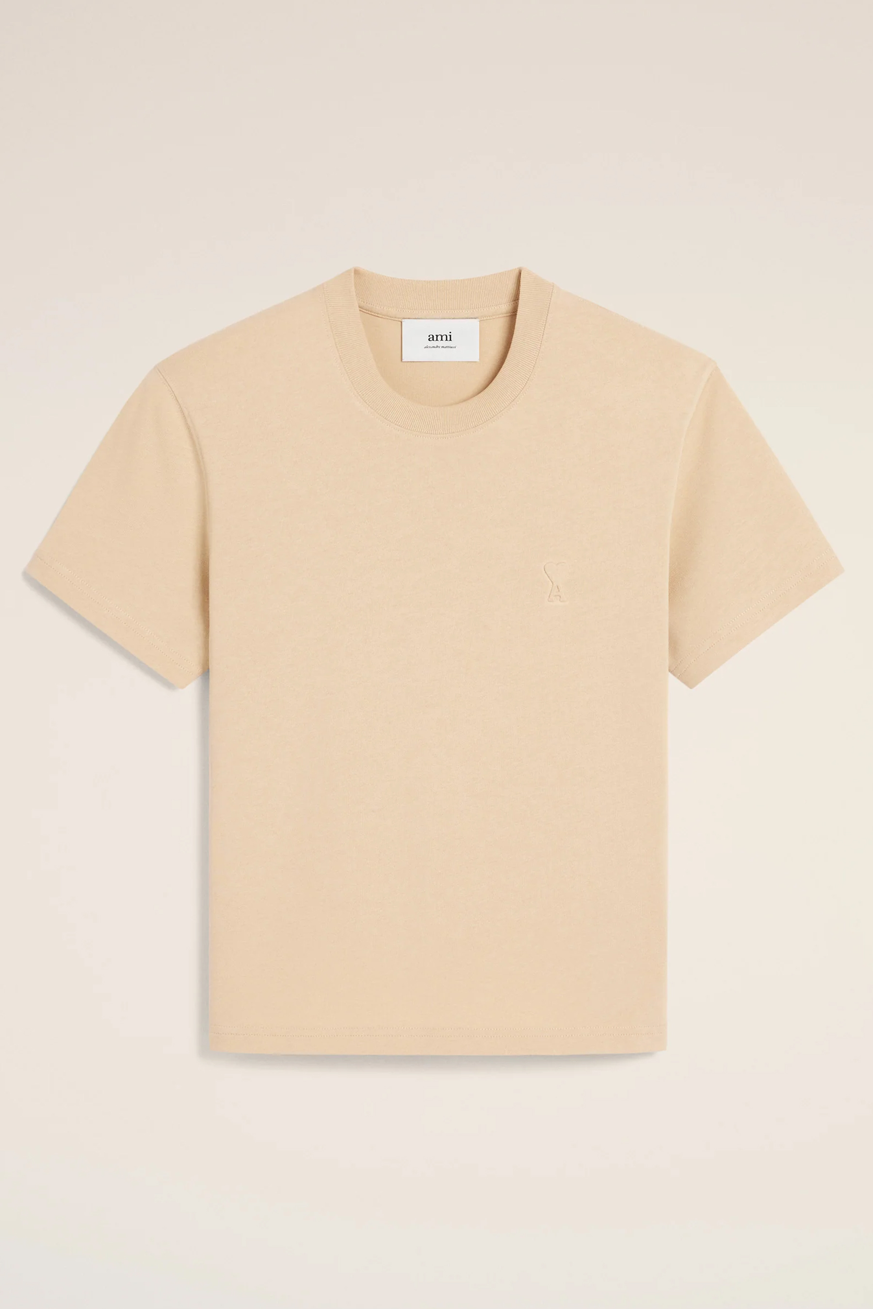 AMI PARIS Embossed Organic Cotton Jersey T-Shirt AMI PARIS Embossed Organic Cotton Jersey T-Shirt