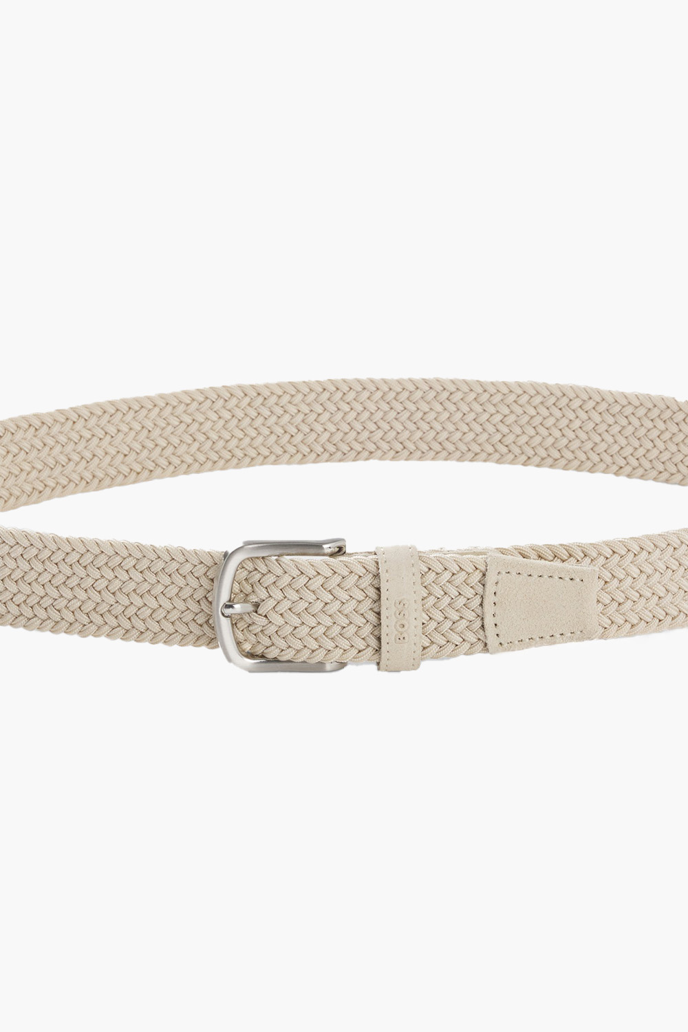 BOSS Woven Belt With Leather Trims