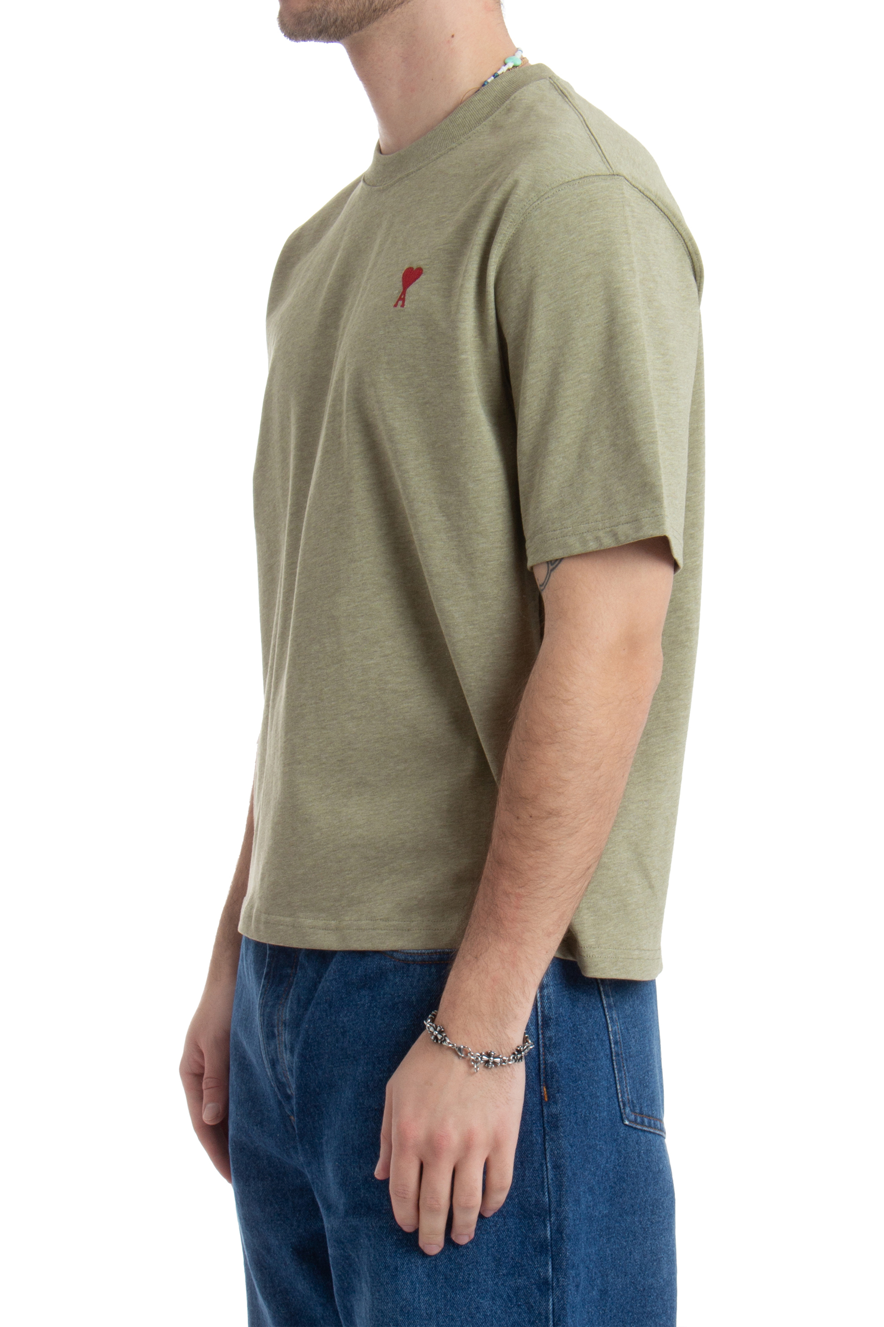 AMI PARIS Embroidered Organic Cotton T-Shirt