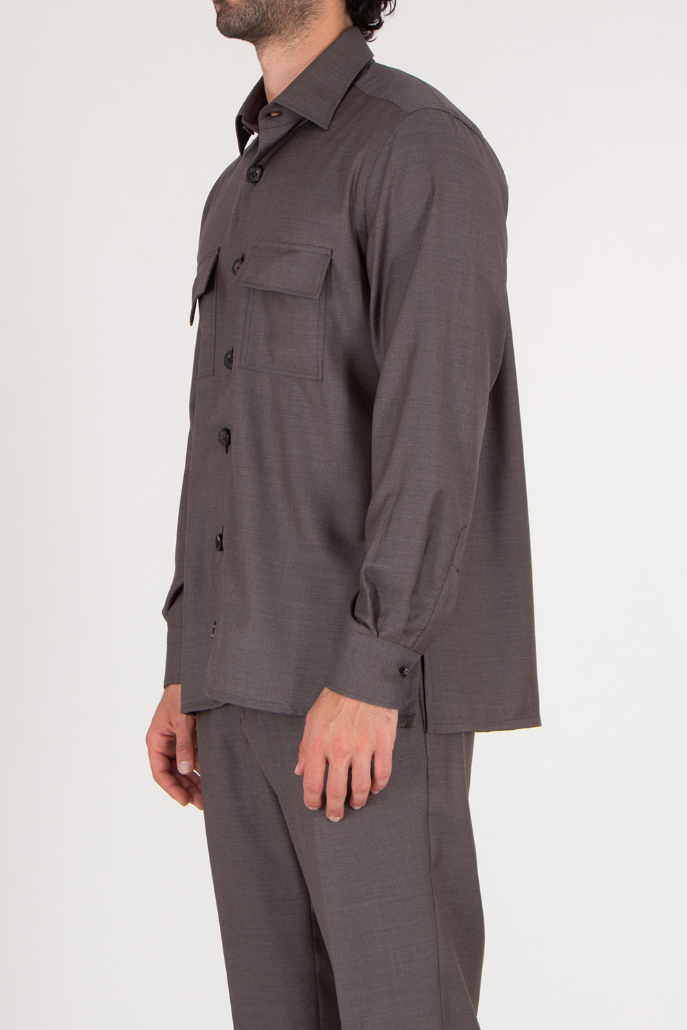 KITON Relaxed Fit Virgin Wool Overshirt