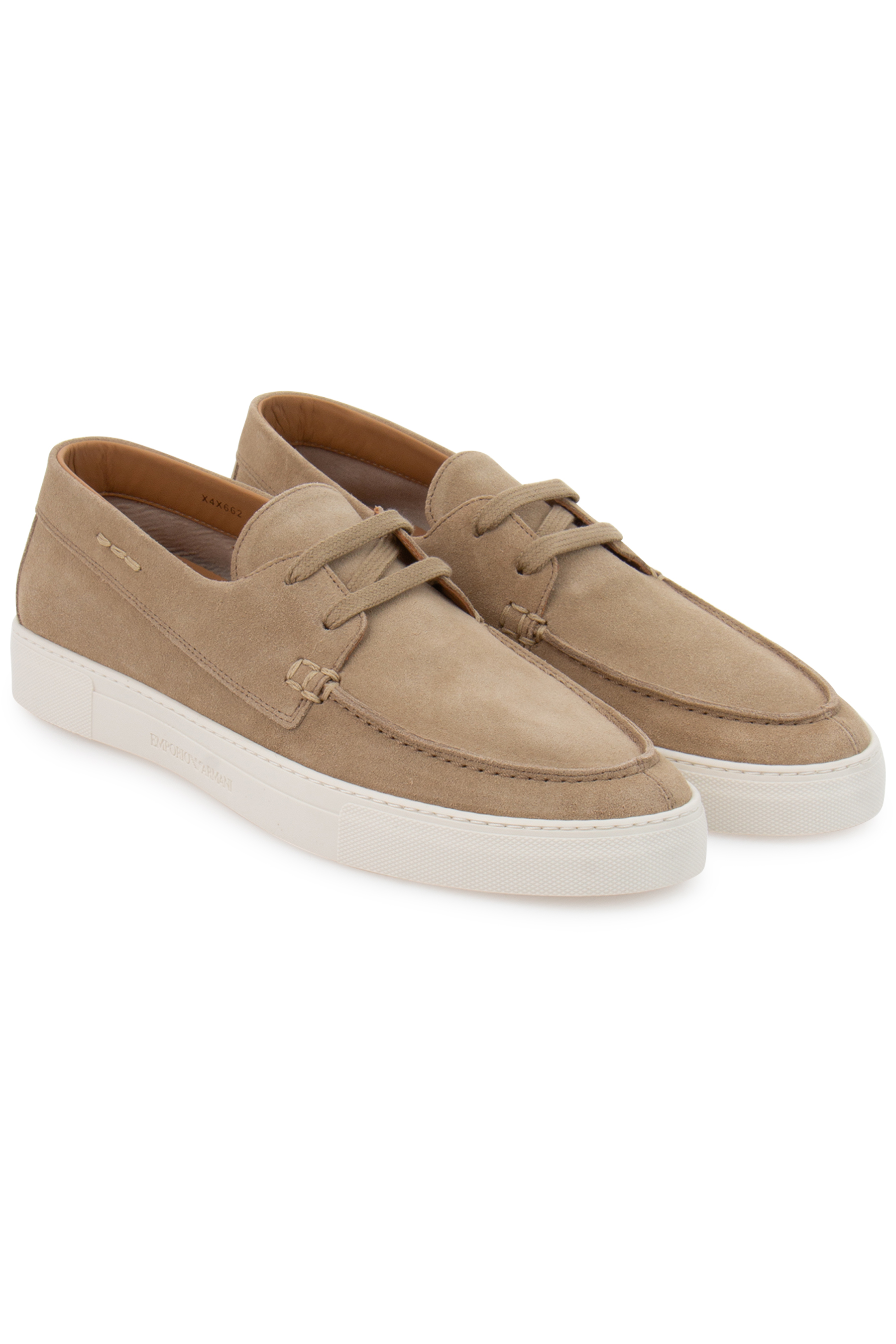 EMPORIO ARMANI Crust Leather Boat Shoes EMPORIO ARMANI Crust Leather Boat Shoes