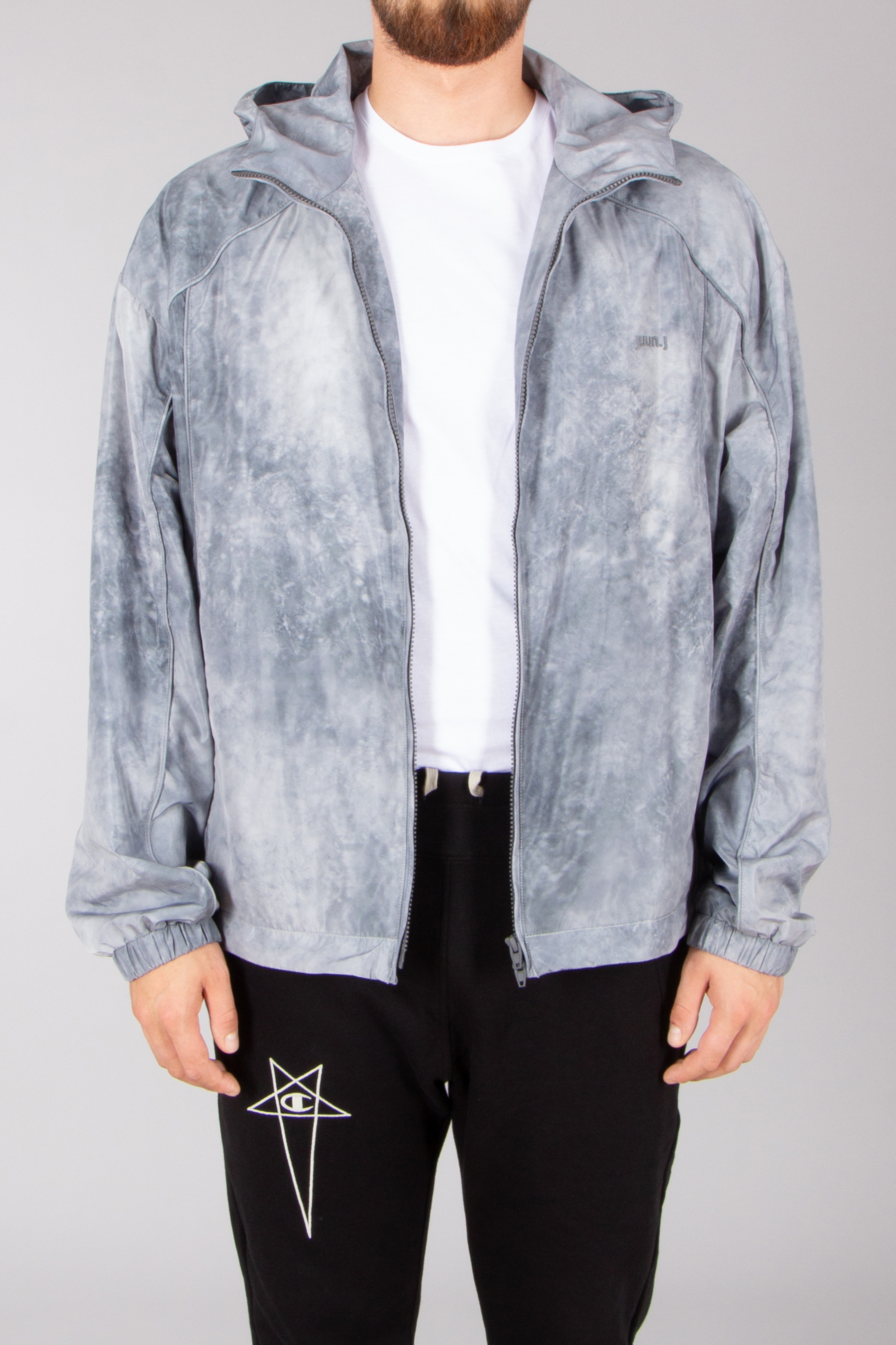 JUUN.J Oversized Dying-Print Technical Fabric Hooded Jacket