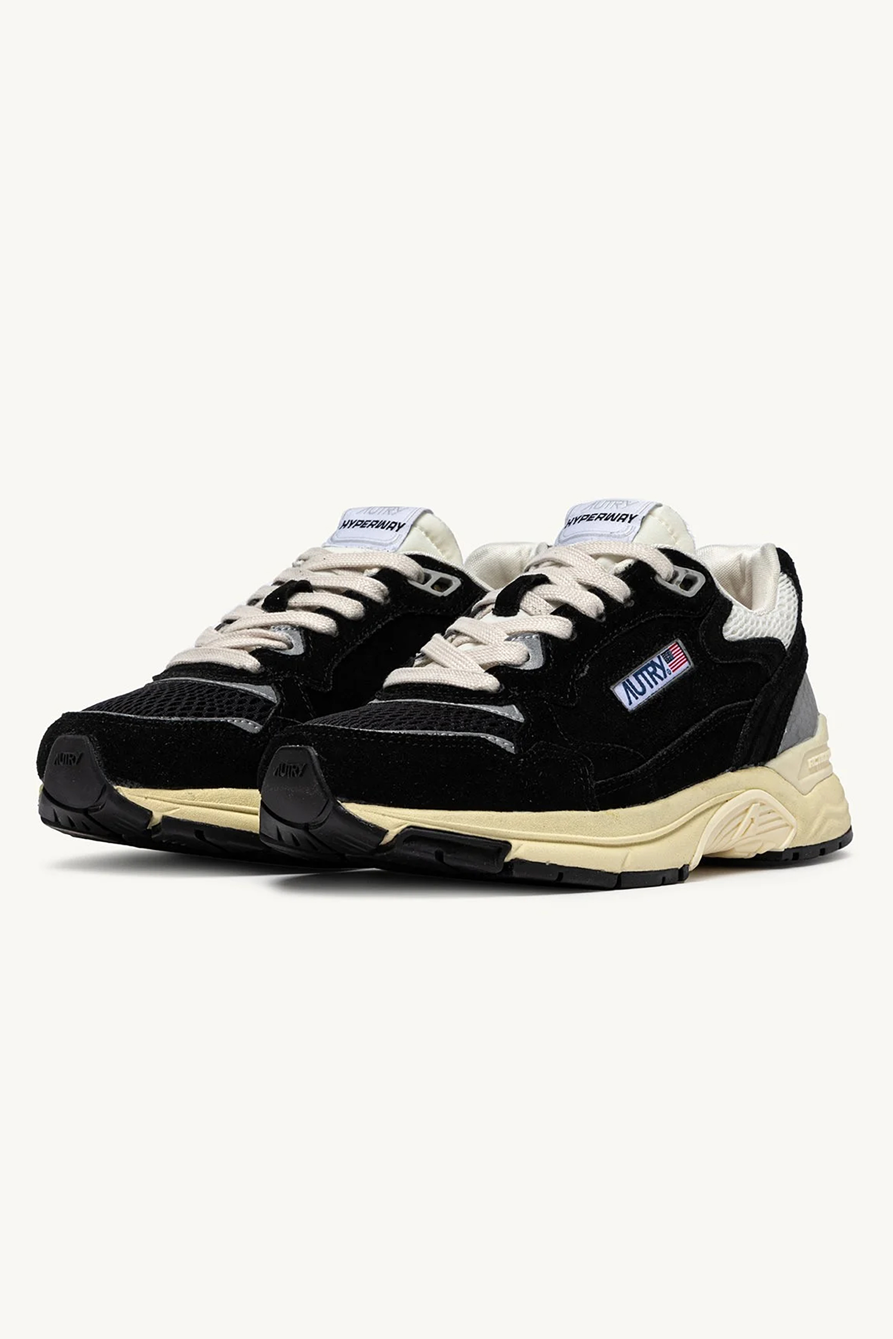 AUTRY Suede & Mesh Sneakers Hyperway Low Bekleidung, Schuhwerk, Schuh, Sneaker, Wildleder