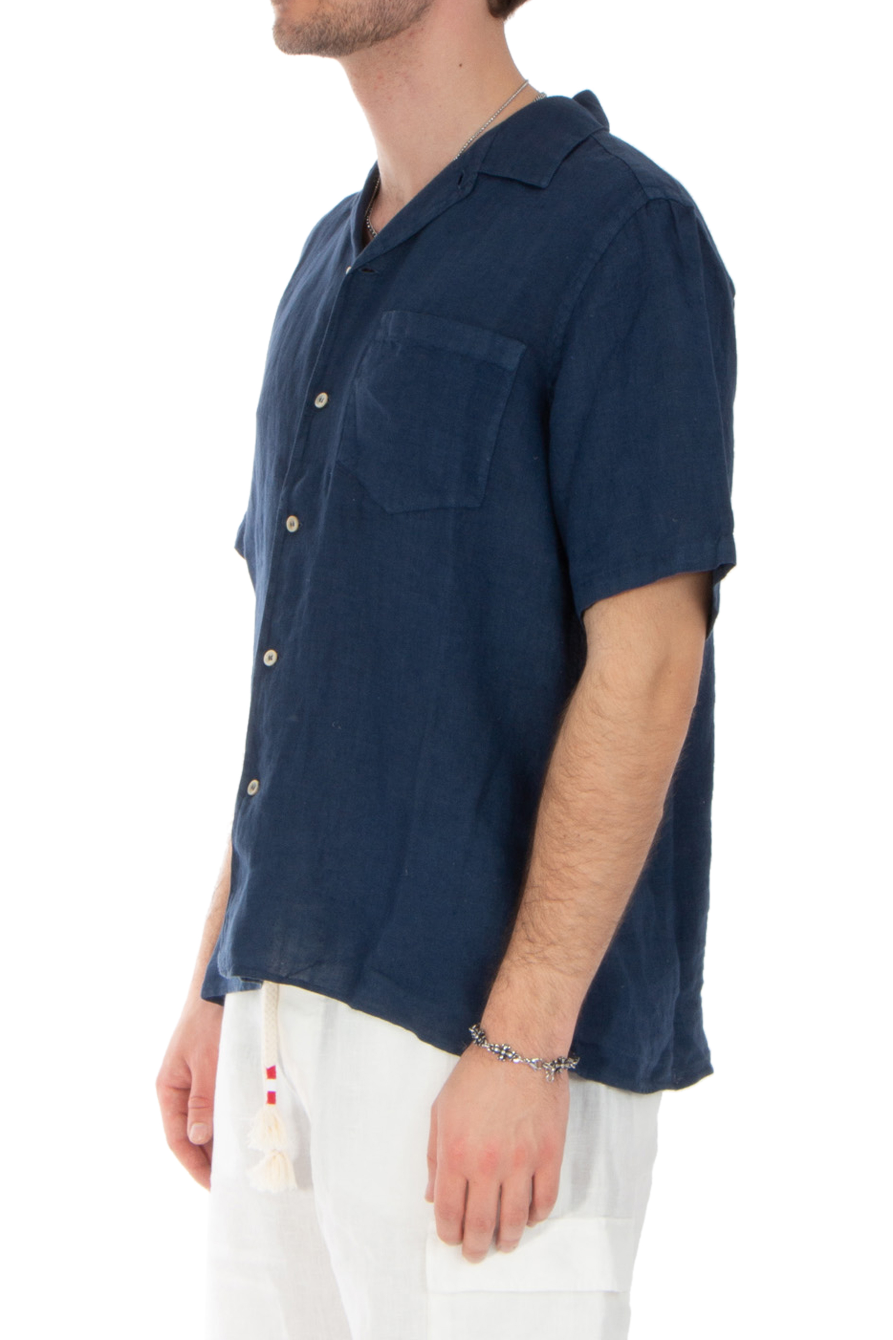 MC 2 SAINT BARTH Regular Fit Linen Short-Sleeve Shirt Sifnos