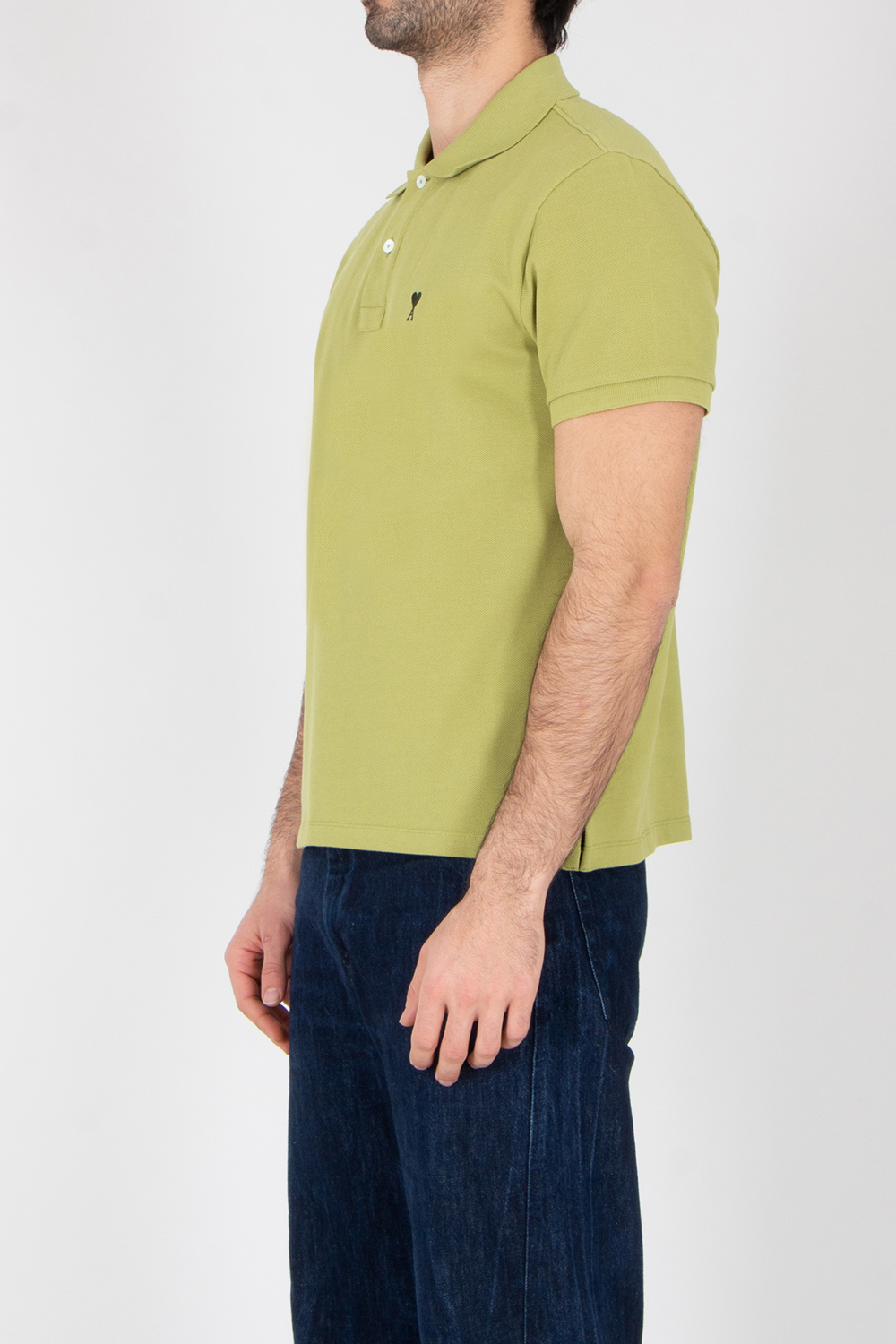 AMI PARIS Classic Fit Ami De Coeur Cotton Piqué Polo Shirt 