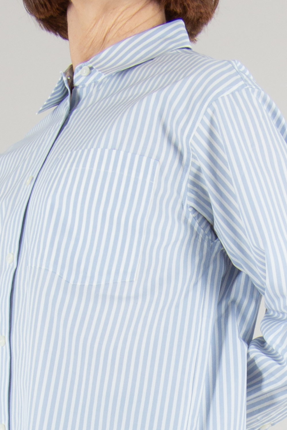 WOOLRICH Relaxed Fit Striped Cotton Poplin Boyfriend Shirt