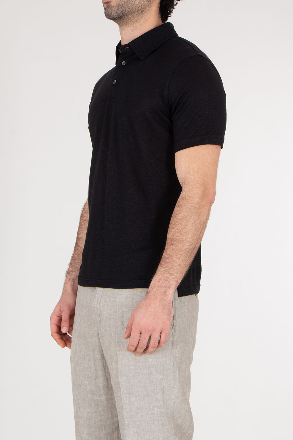 AURÉLIEN Slim Fit Linen Polo Shirt