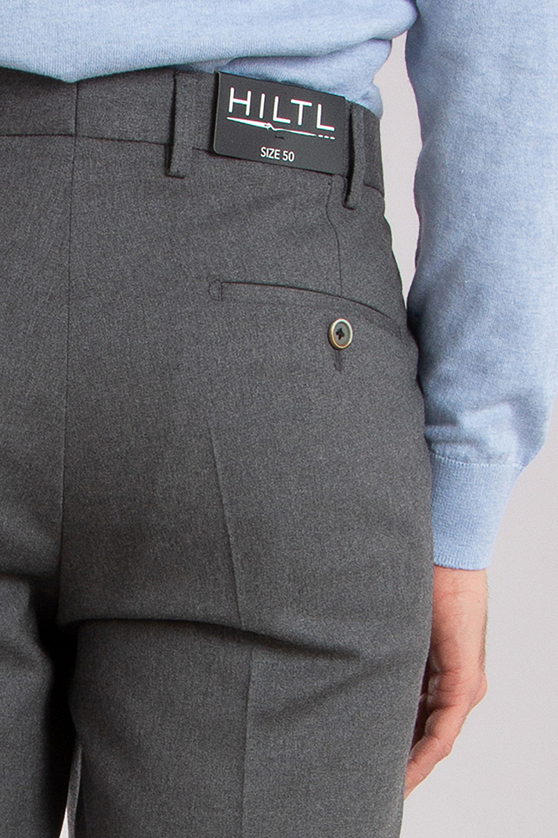 HILTL Slim Fit Virgin Wool Blend Stretch Pants Terni