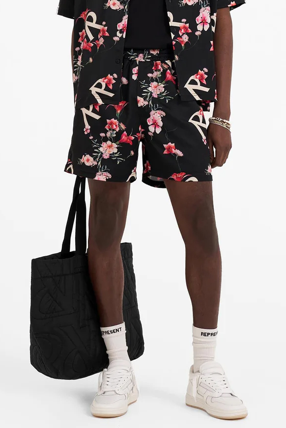 REPRESENT Floral Print Stretch Shorts
