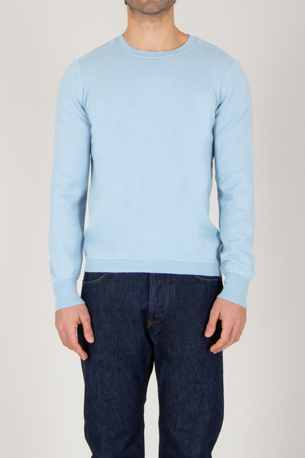 ALLUDE Regular Fit Cotton-Cashmere Blend Crew Neck Sweater
