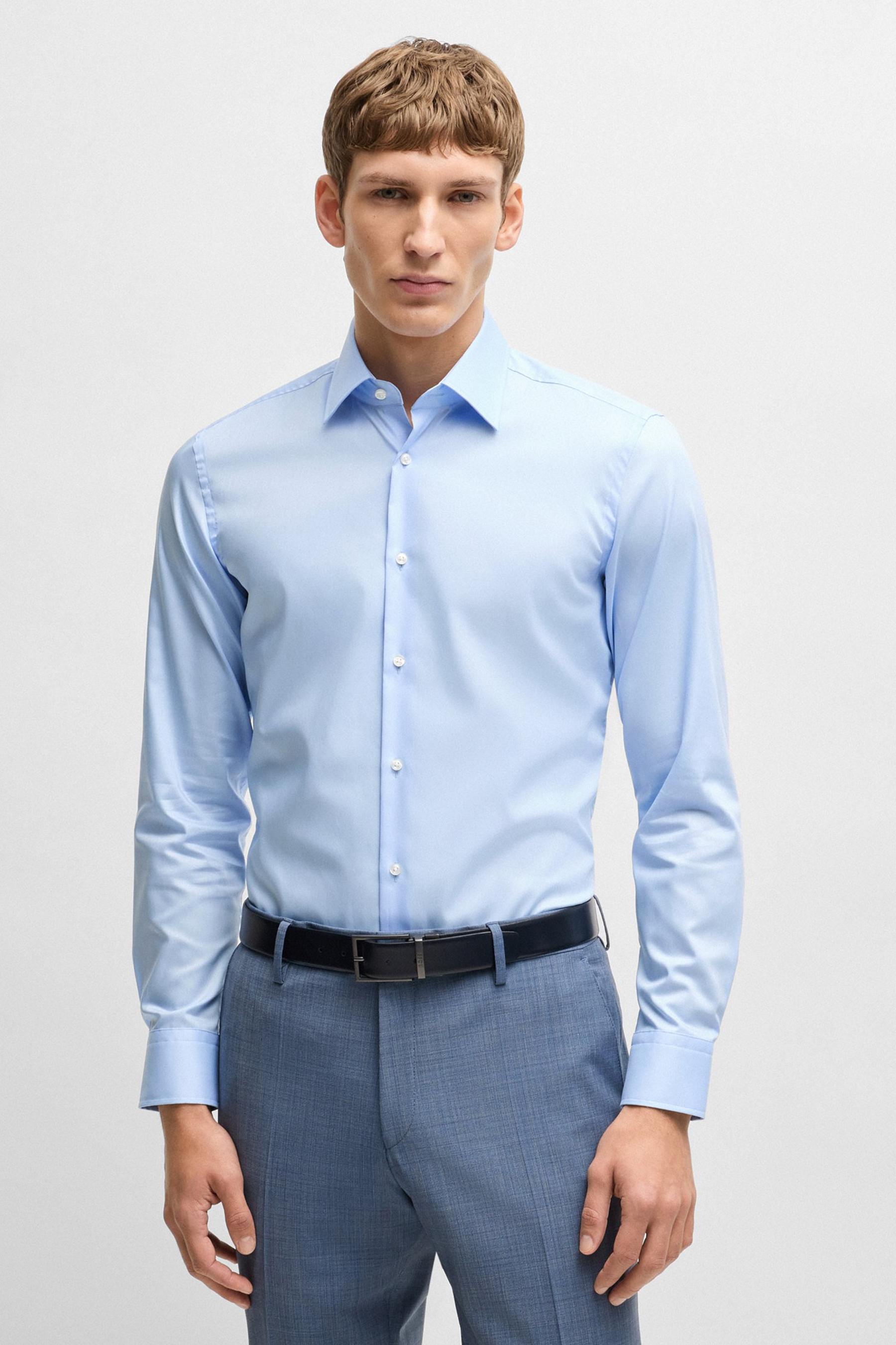 BOSS Slim Fit Cotton Poplin Business Shirt Hank