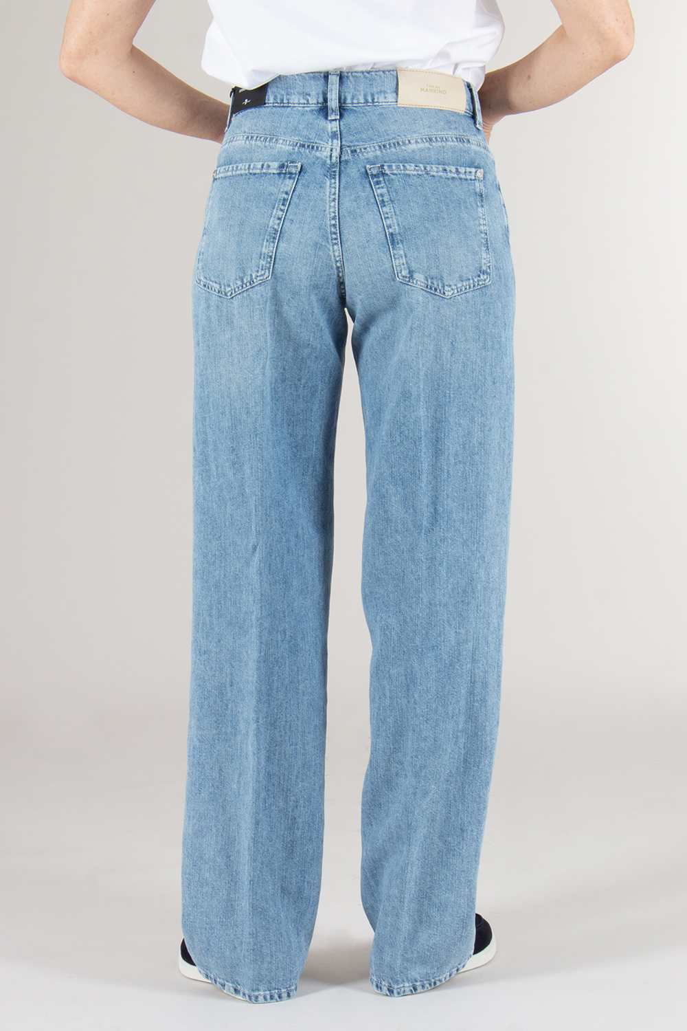 7 FOR ALL MANKIND Washed Linen Cotton Denim Jeans Iris