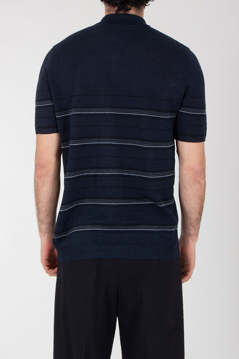 ROBERTO COLLINA Regular Fit Knitted Linen Polo Shirt