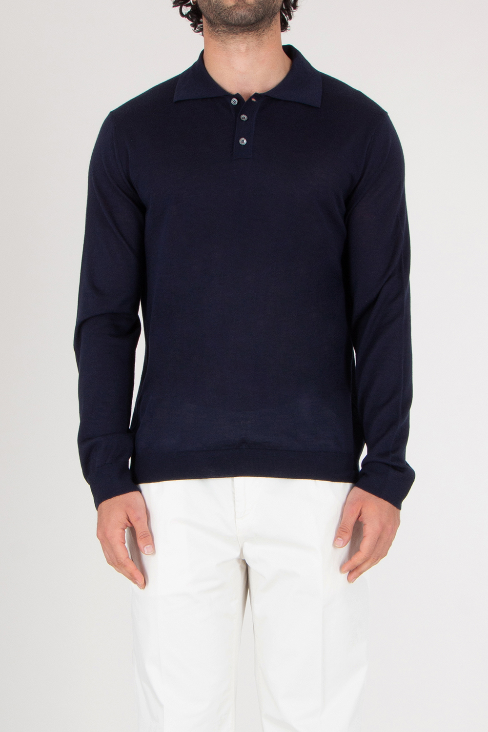 ROBERTO COLLINA Knitted Cashmere Silk Polo Shirt