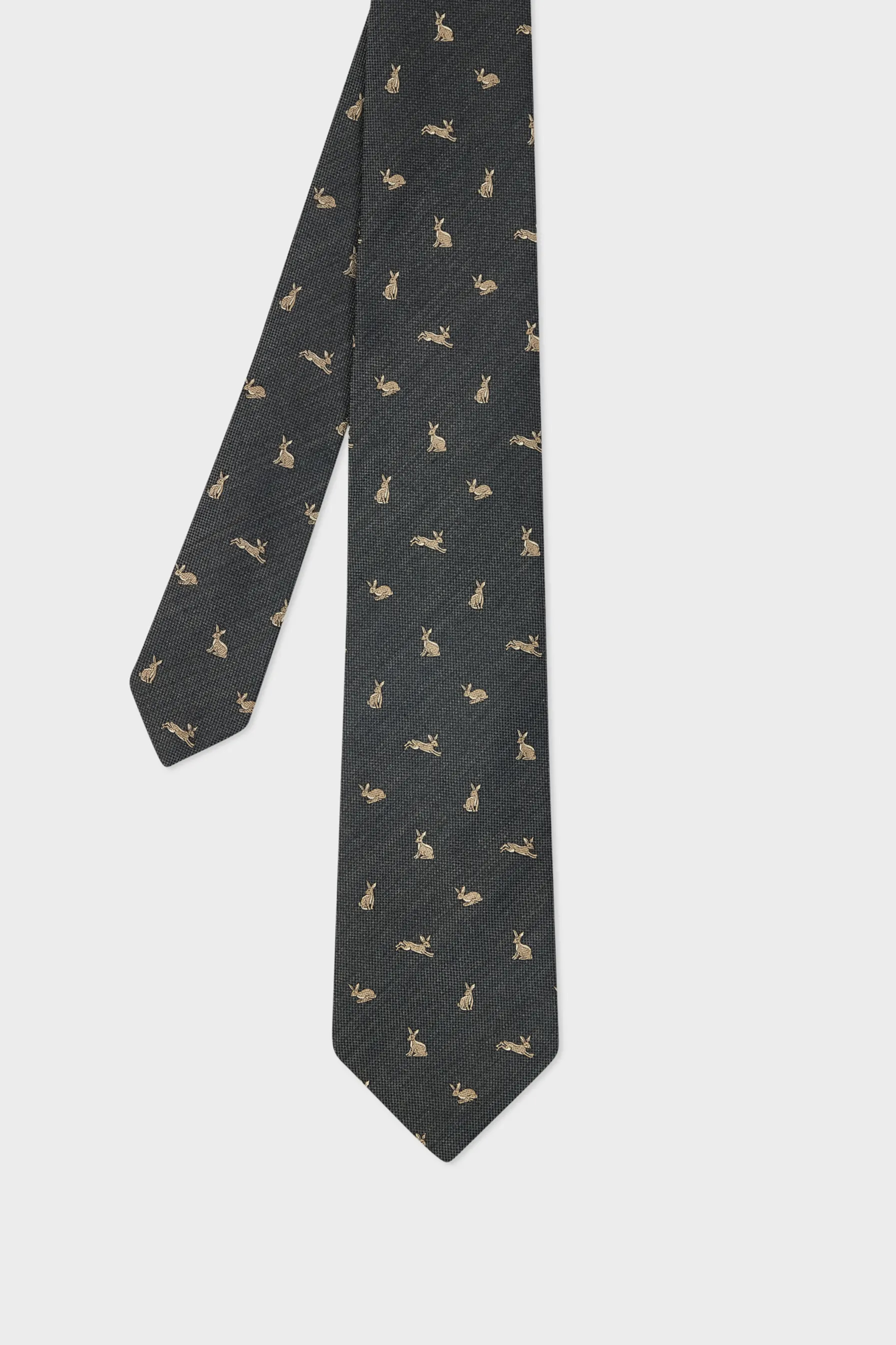 PAUL SMITH Rabbit Pattern Silk-Wool Blend Tie