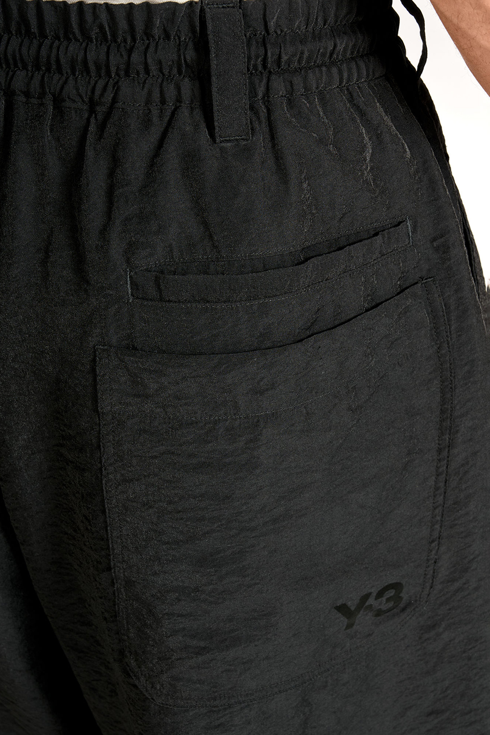 Y-3 Oversized Fit Viscose-Nylon-Linen Sport Uniform Pleated Shorts
